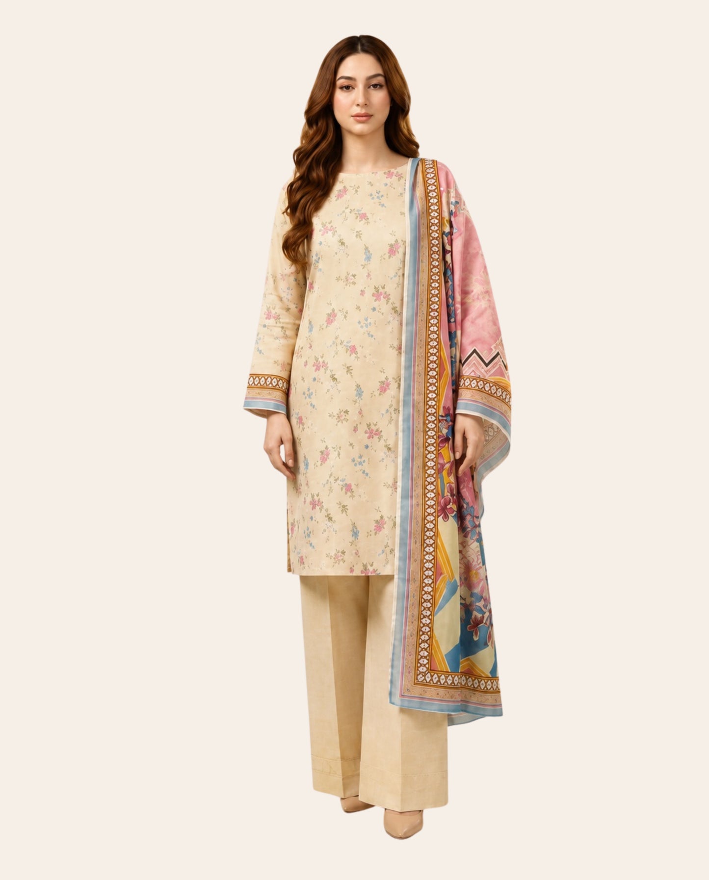 Regalia Textiles Salina Dobby 3 Piece Unstitched Printed Suit – Premium Summer Collection