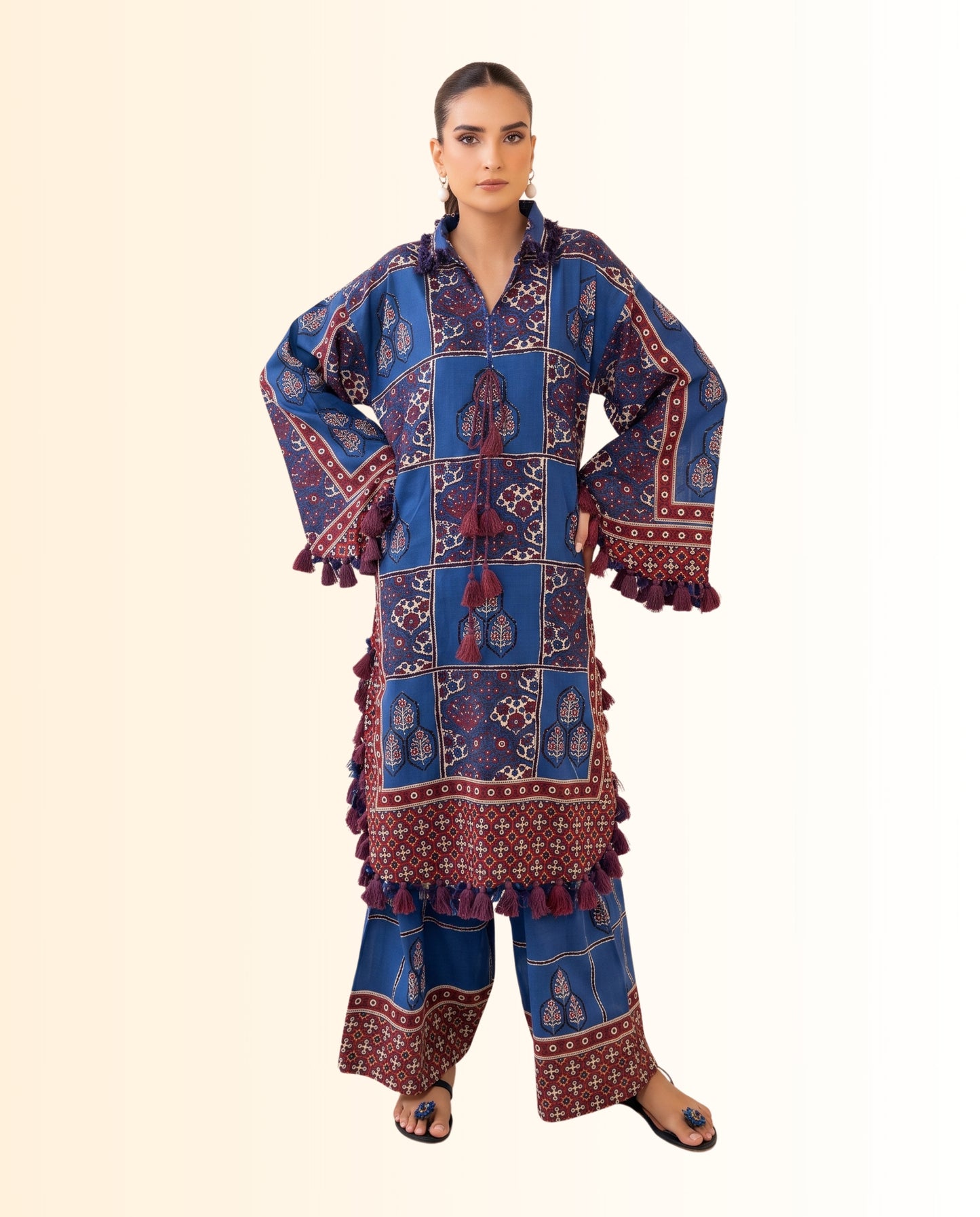 IDEAS 2 Piece Unstitched Co-Ord Set – Digital Printed Shirt & Trouser