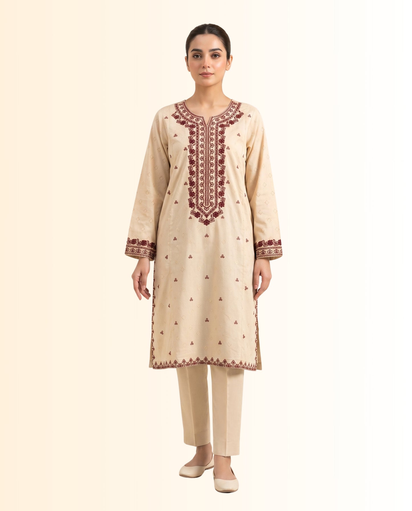 ETHNC 2 Piece Luxe – Embroidered Shirt & Solid Trouser