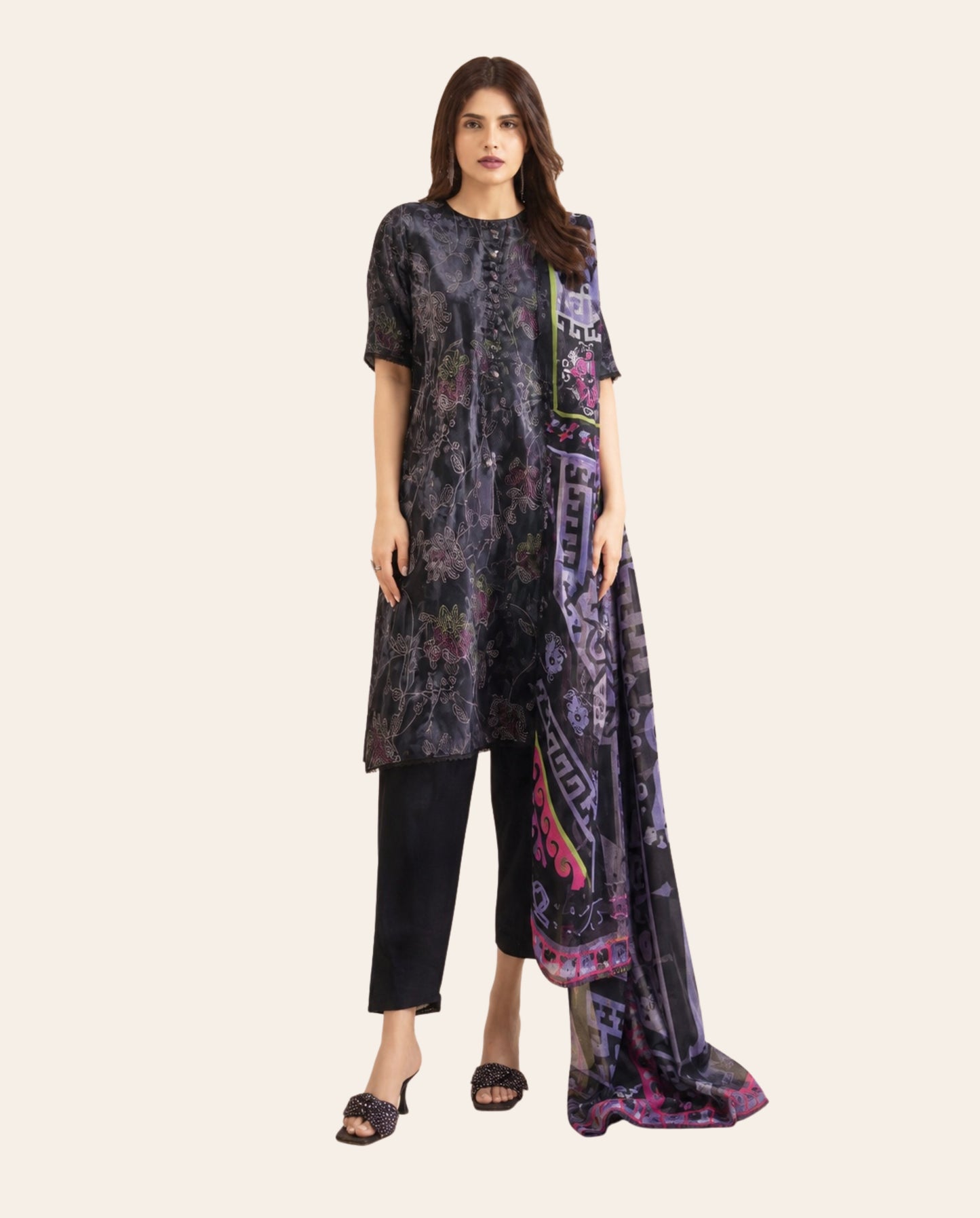 Rangrez 3 Piece Unstitched Printed Lawn Suit – Premium Women's Summer Collection
