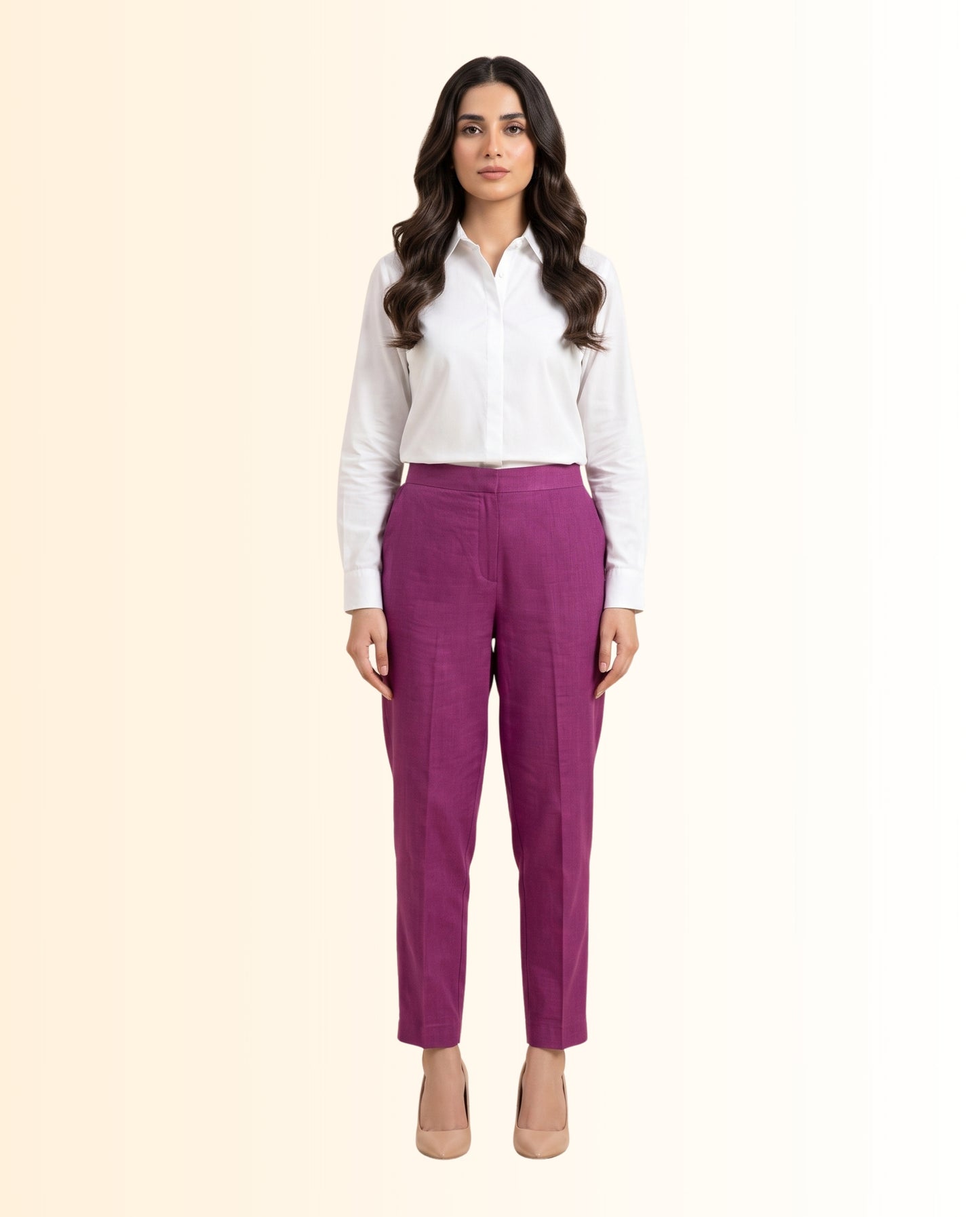 Magenta - Prime Point Women's Stitched Lawn Trouser