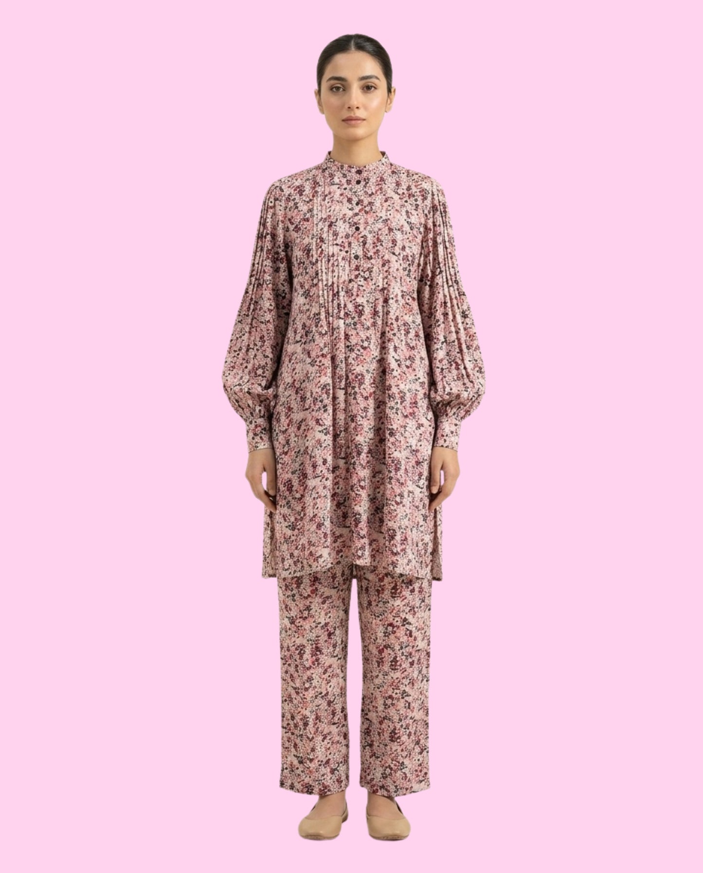 Zahra 2 Piece Stitched Printed Linen Suit – Premium Ready-to-Wear