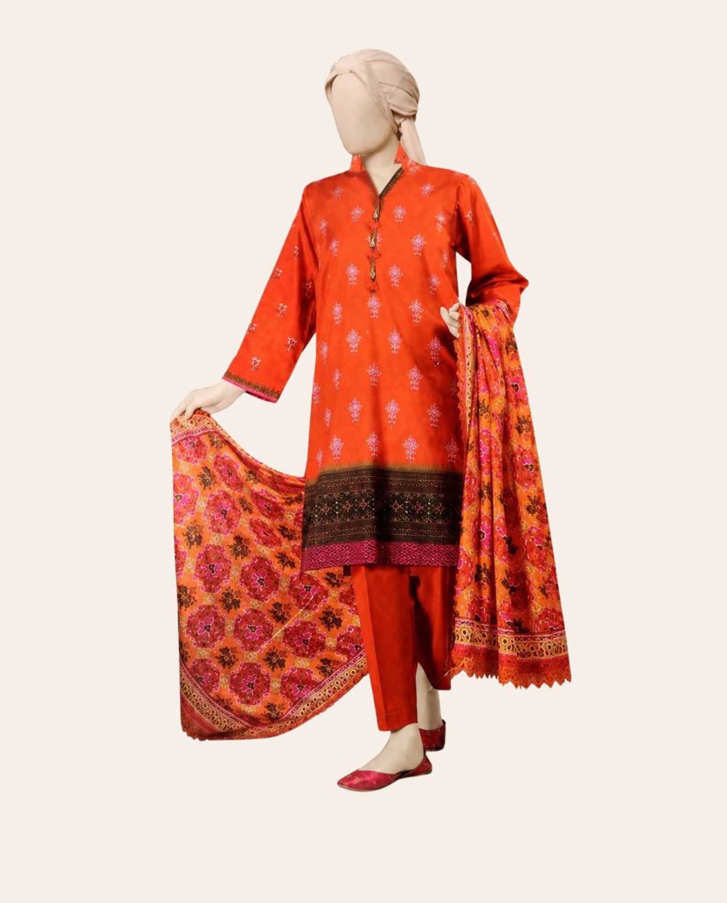 J. 3 Piece Unstitched Printed Lawn Suit – Summer Collection