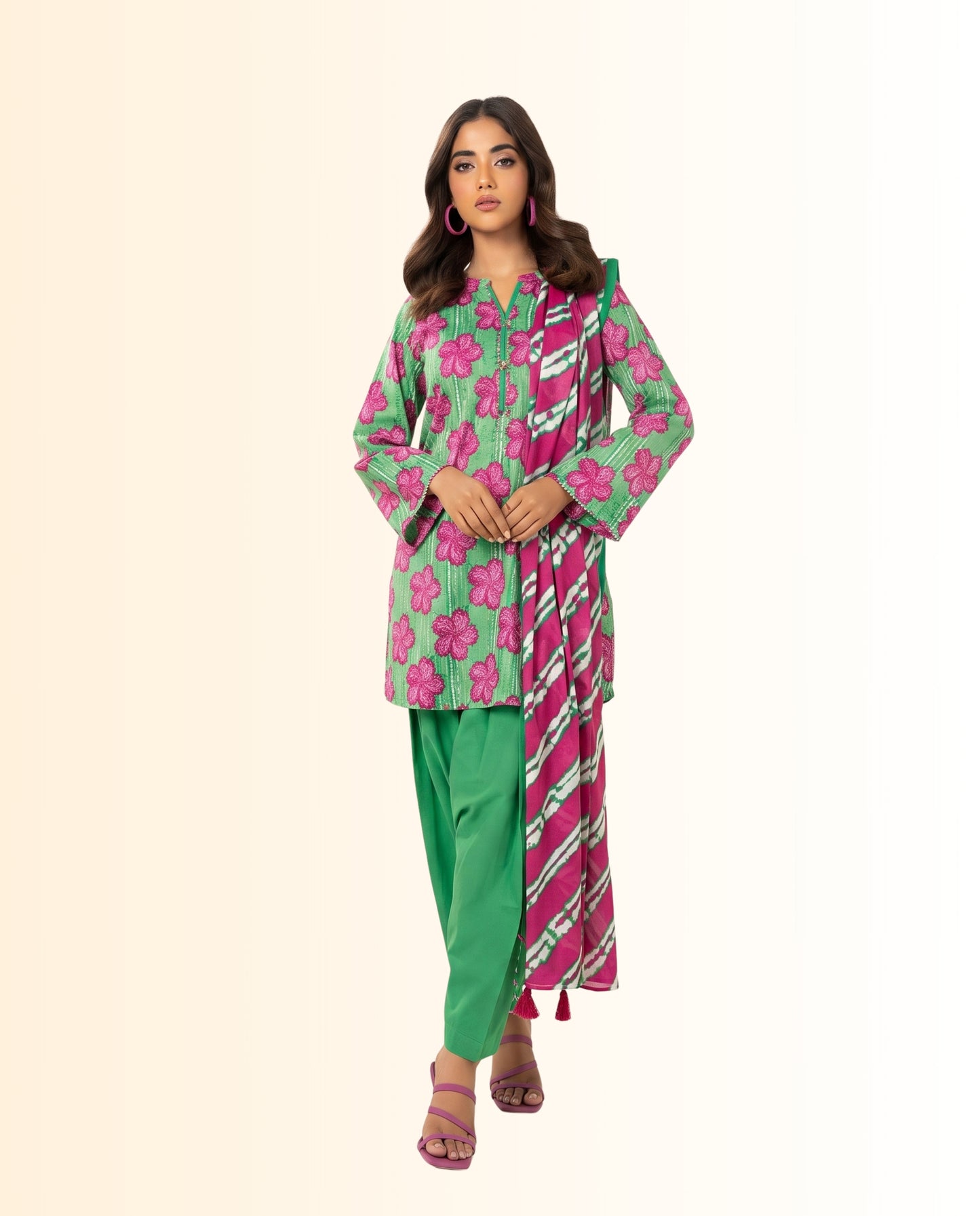 Alkaram 2 Piece Unstitched Digital Printed Lawn – Digital Printed Shirt & Lawn Dupatta