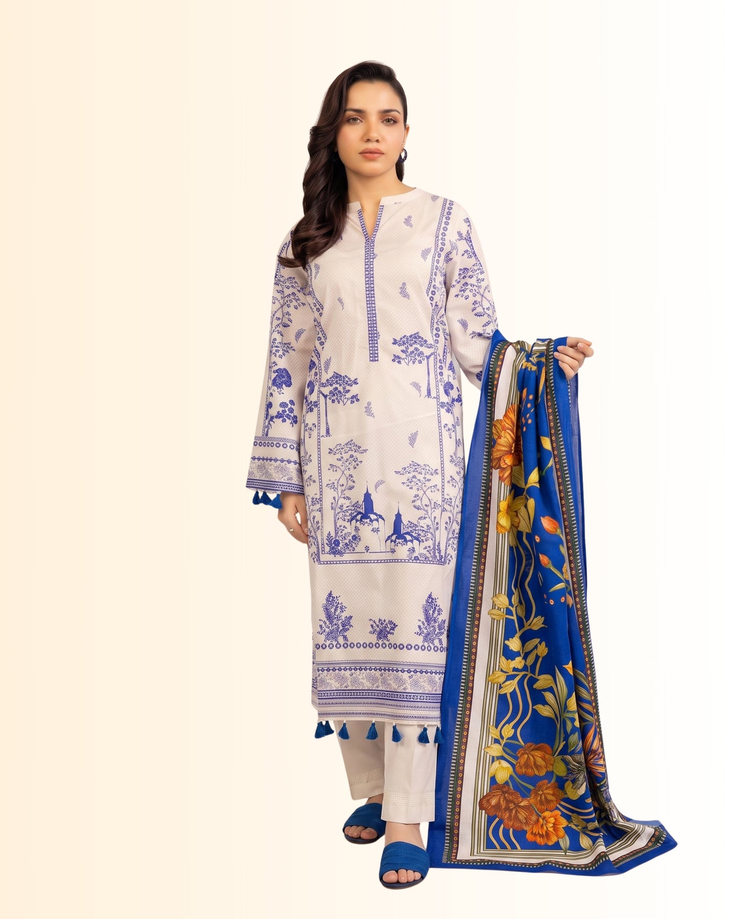 Zellbury 2 Piece Unstitched Digital Printed Lawn – Digital Printed Shirt & Lawn Dupatta