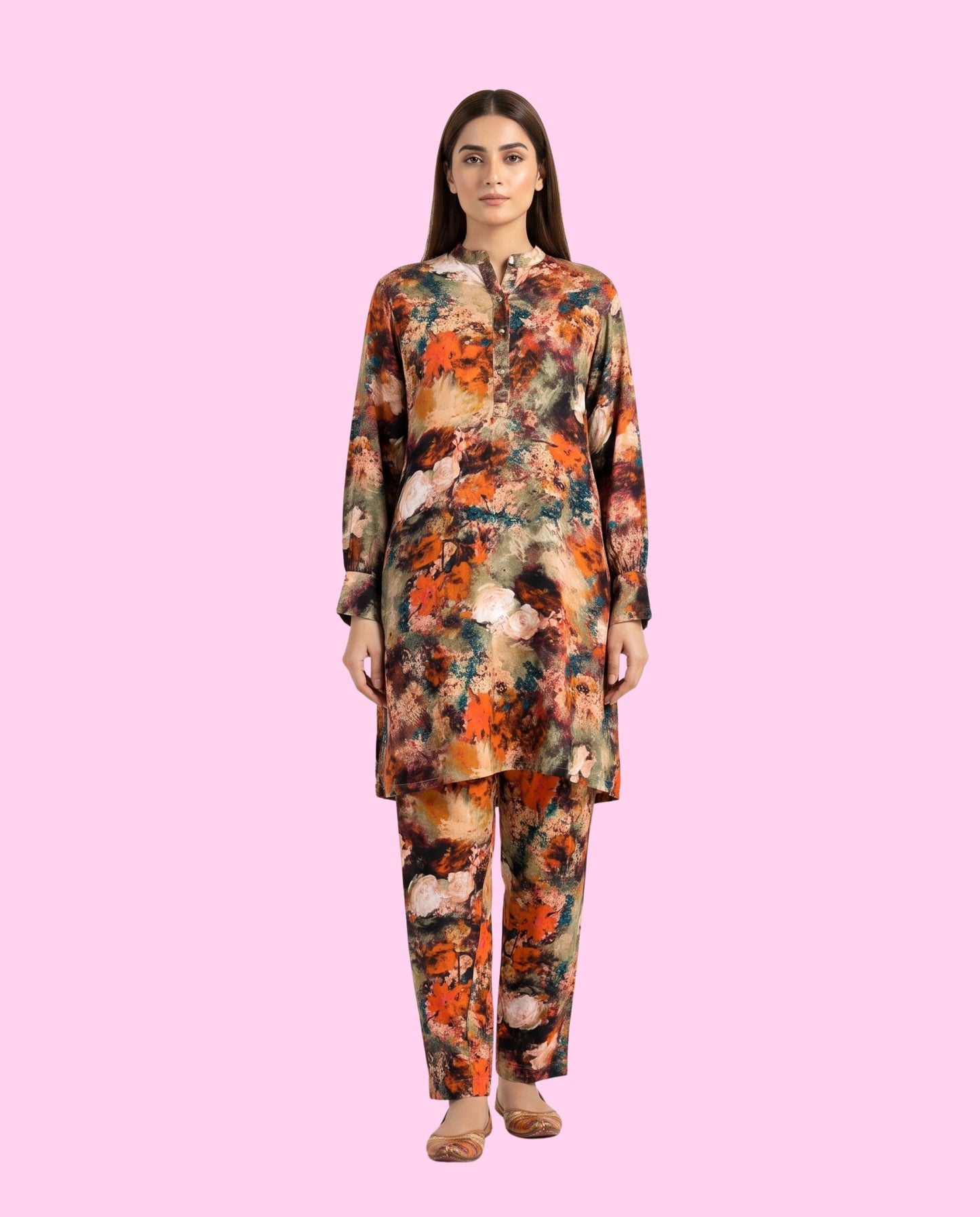 Zahra 2 Piece Stitched Printed Linen Suit – Premium Ready-to-Wear