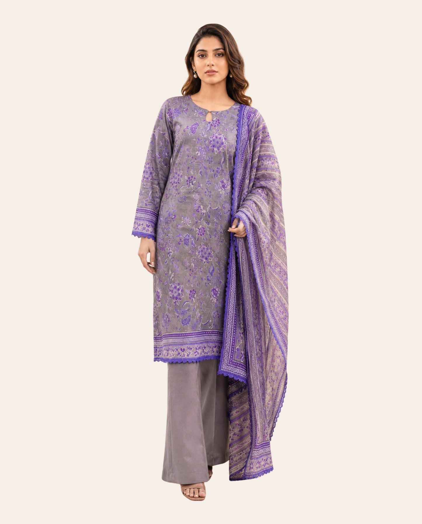 Elaya Prints 3 Piece Unstitched Printed Lawn Suit – Premium Summer Collection