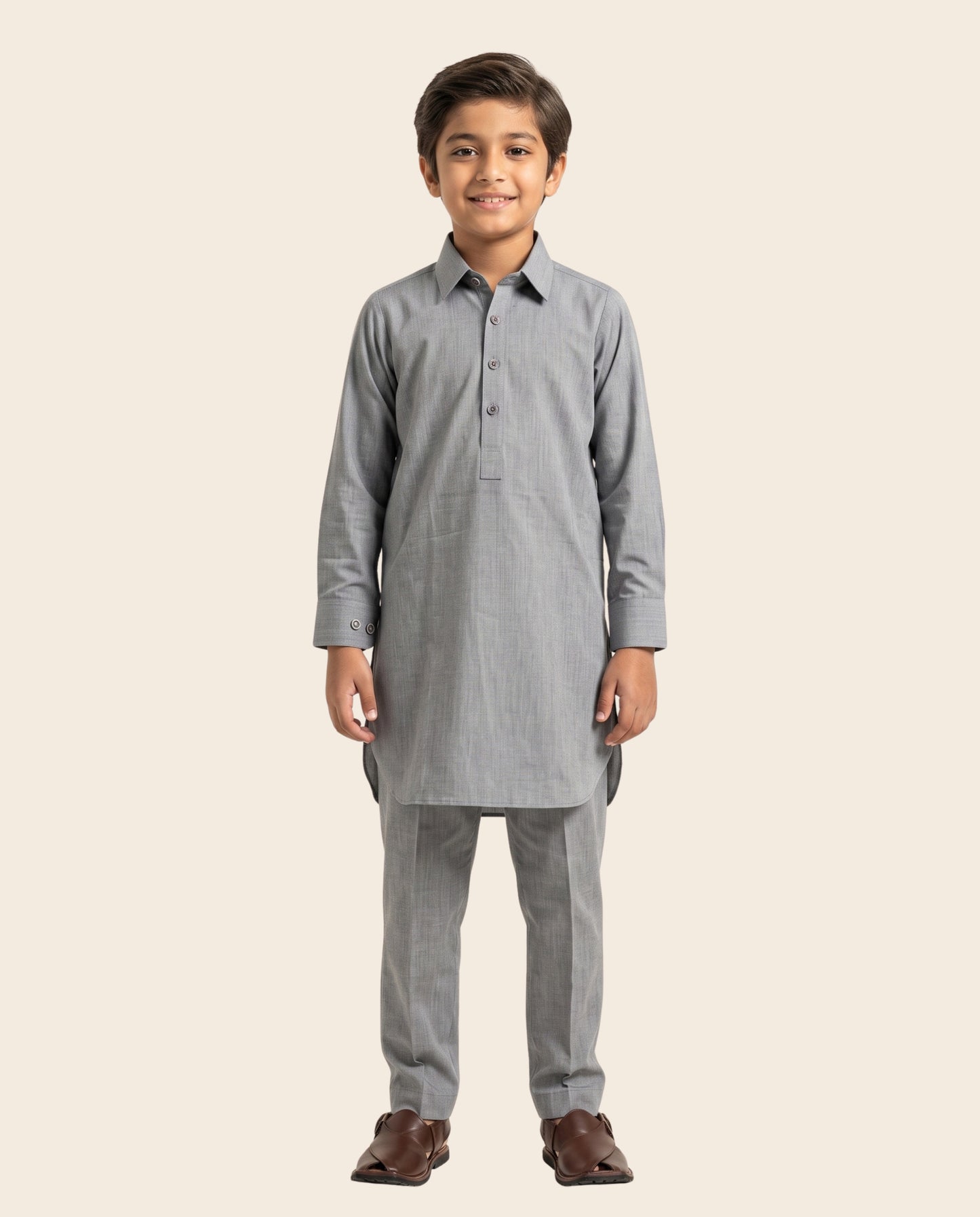 Firdous Premium Wash & Wear boys stitched shalwar kameez featuring a classic Pakistani design with matching kameez and shalwar for Eid, weddings, and everyday wear.