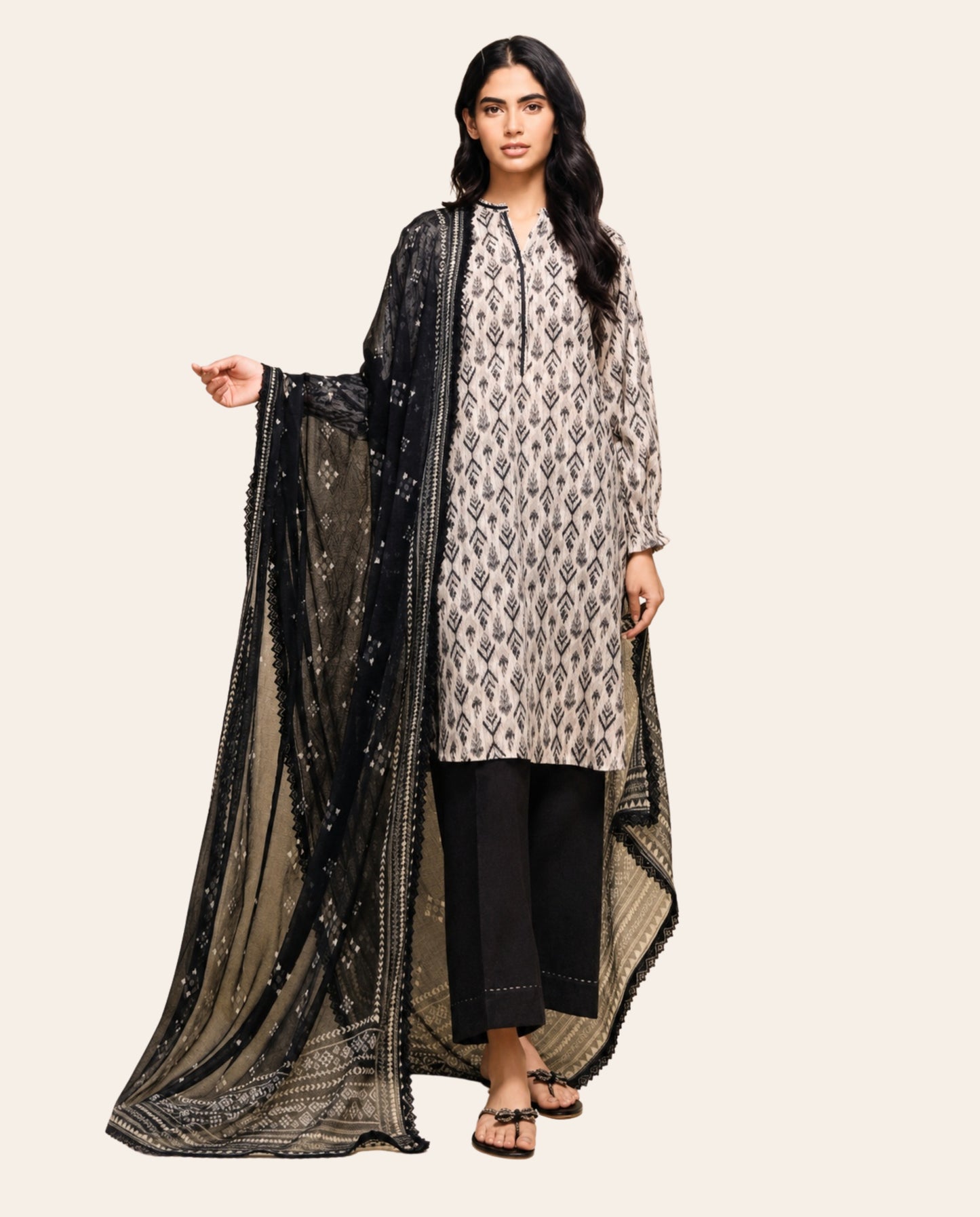 Regalia Textiles Salina Dobby 3 Piece Unstitched Printed Suit – Premium Summer Collection