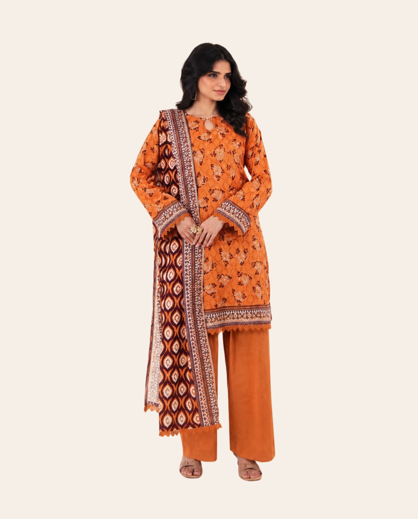 Zesh 3 Piece Unstitched Printed Lawn Suit – Premium Women's Summer Collection
