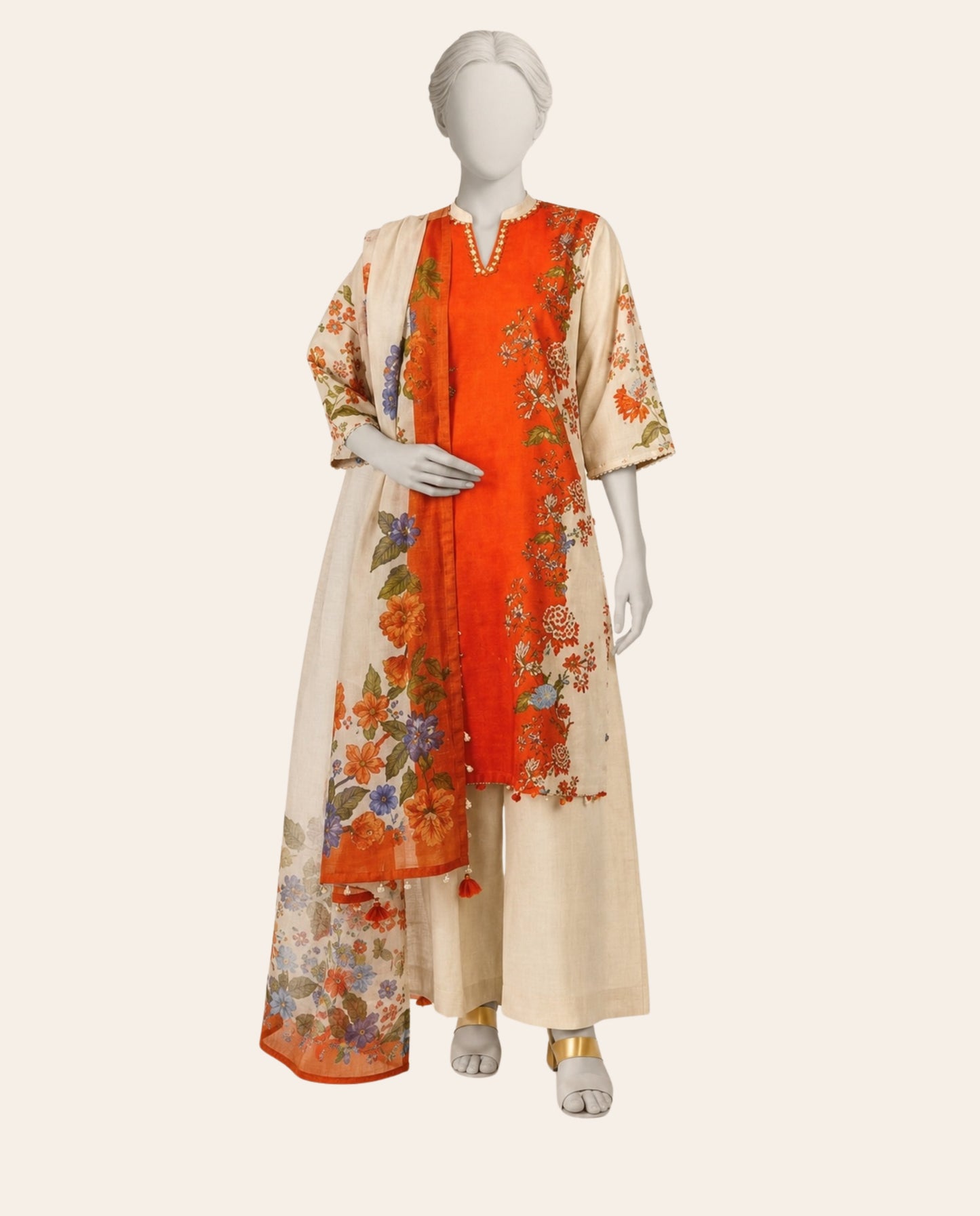 J. 3 Piece Unstitched Printed Lawn Suit – Summer Collection