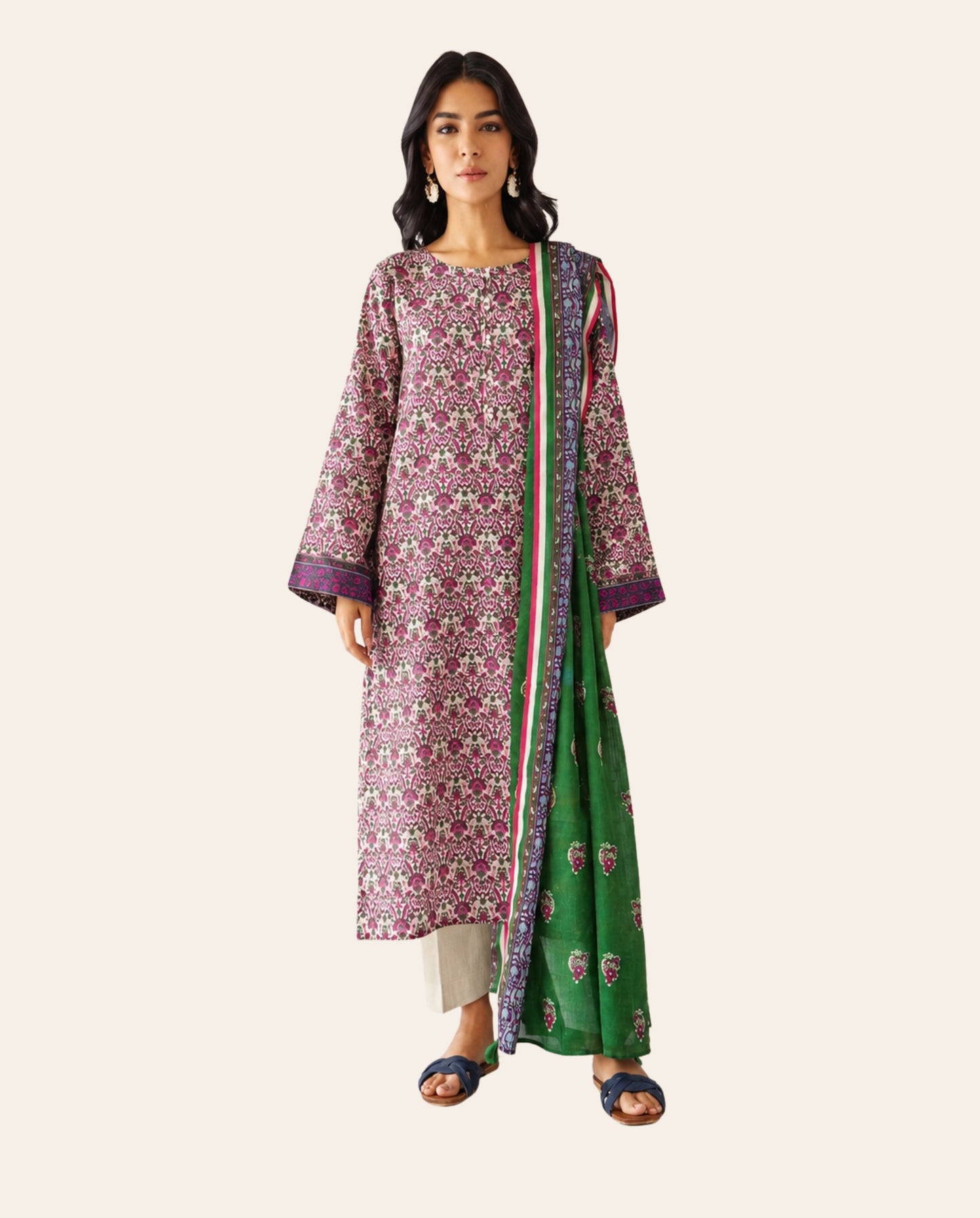 Orient 3 Piece Unstitched Printed Lawn Suit – Premium Women's Summer Collection