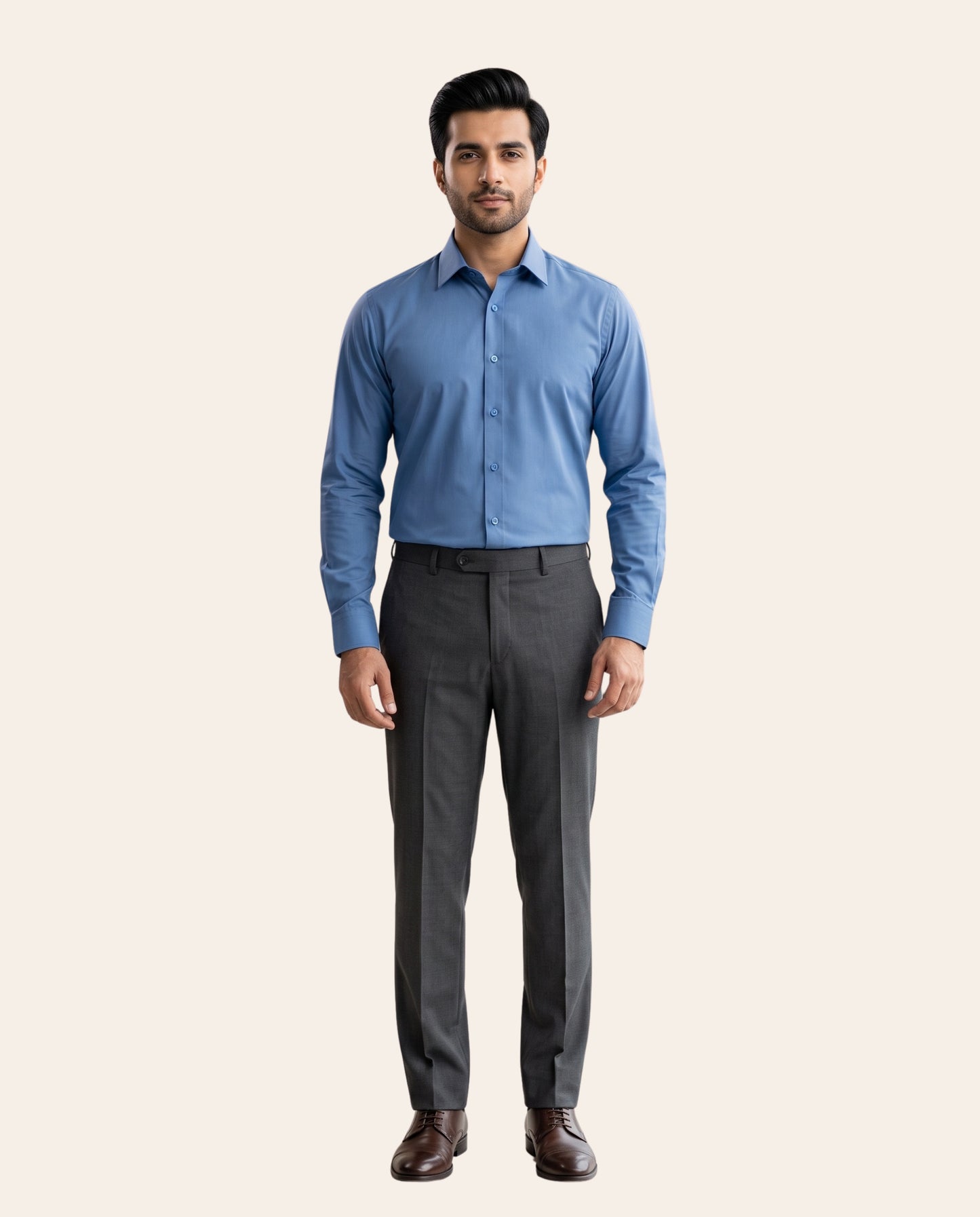 Light Blue Dress Shirt – Classic Fit Formal Long Sleeve Button-Down Shirt