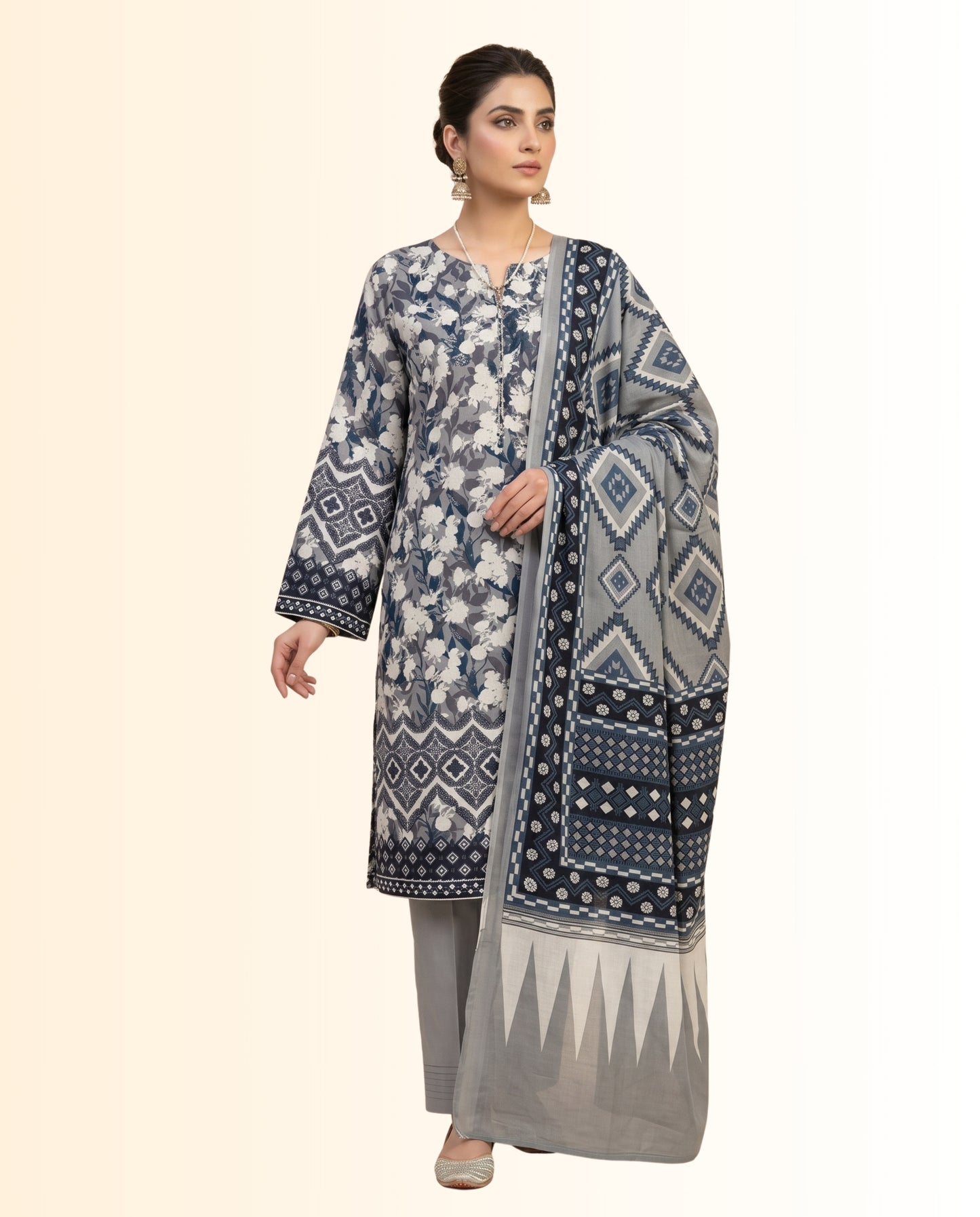 Sapphire Unstitched Printed Lawn Shirt & Dupatta – Summer Collection