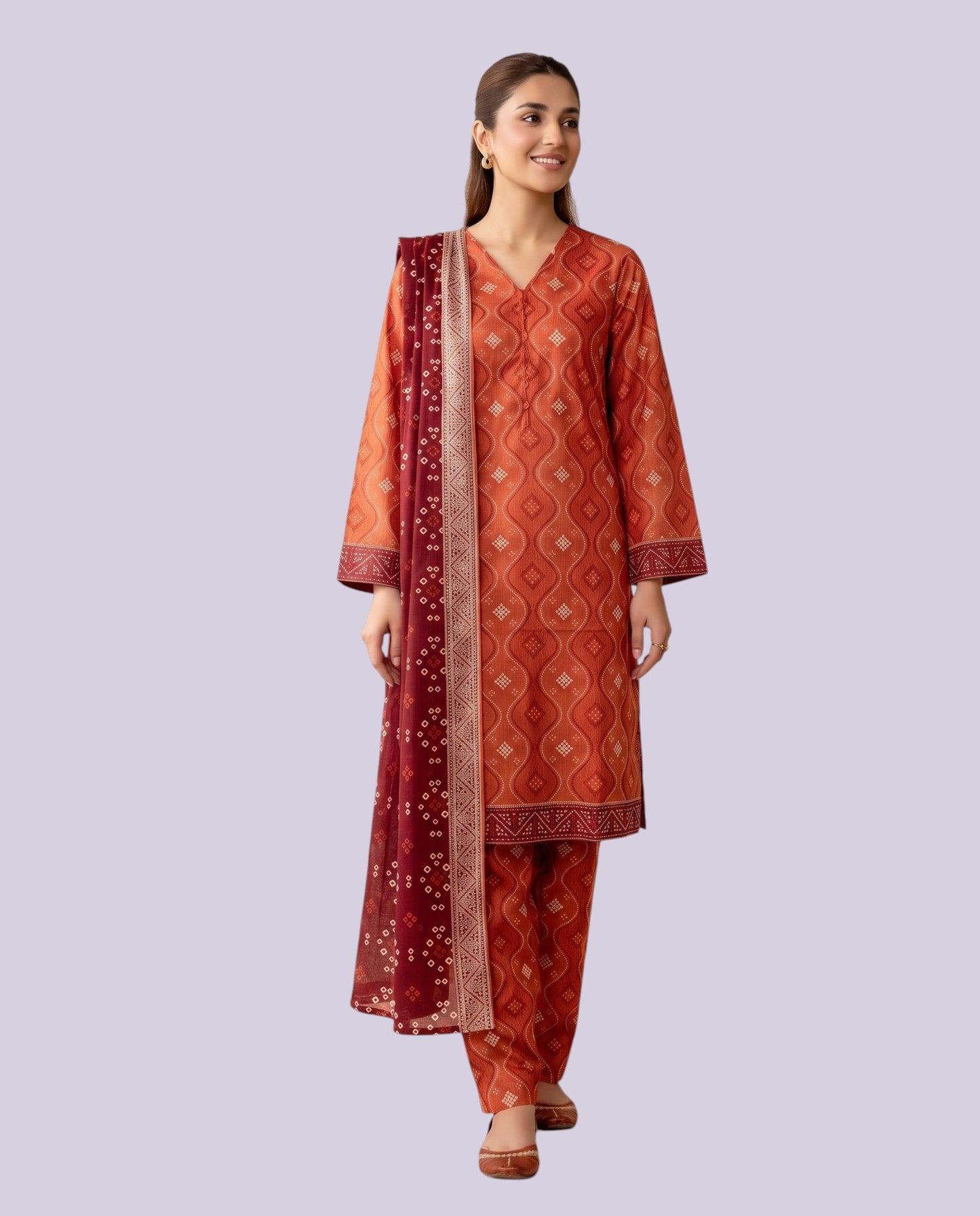 Tawakkal Women's 3 Piece Stitched Printed Suit – Premium Ready-to-Wear Collection