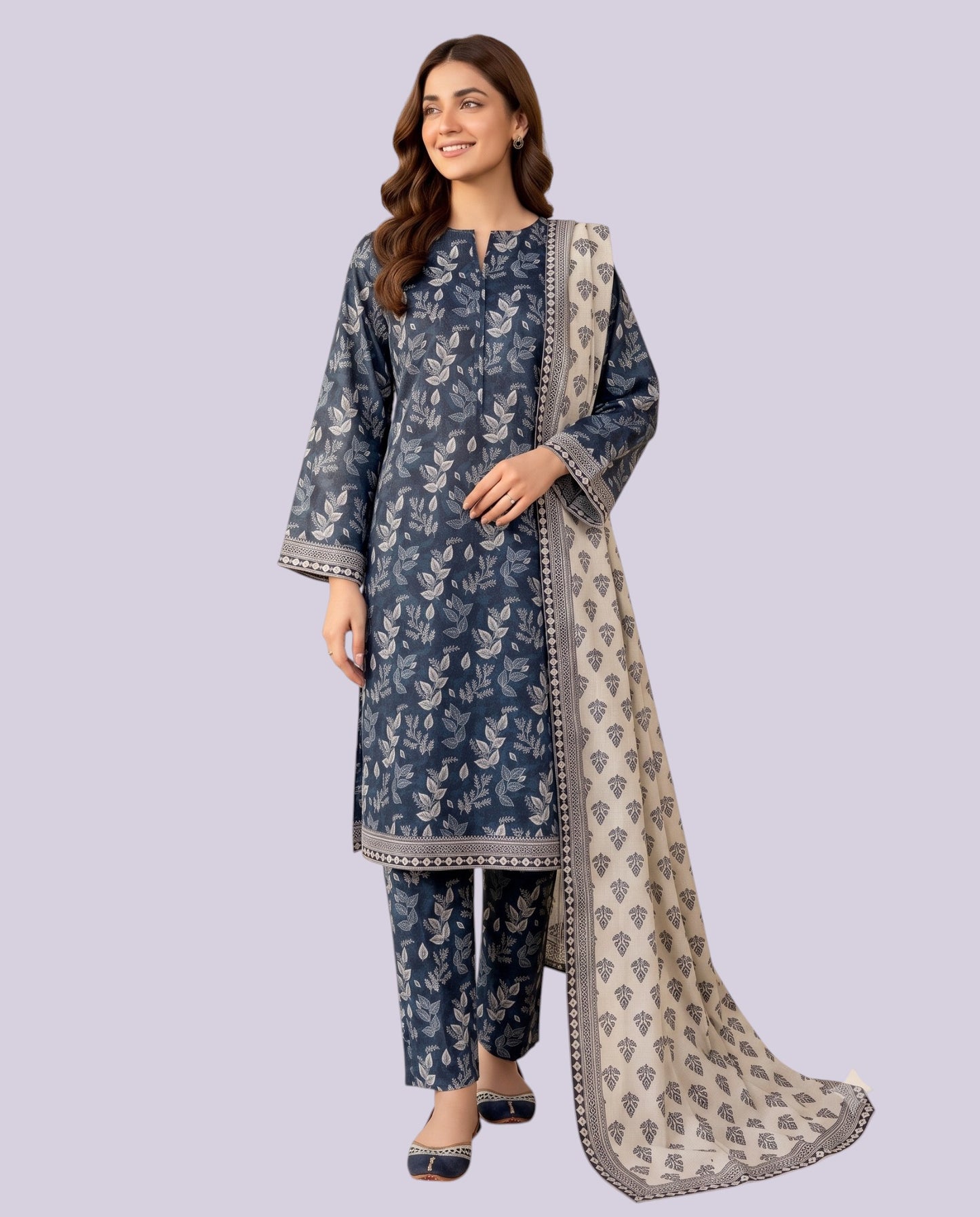 Tawakkal Women's 3 Piece Stitched Printed Suit – Premium Ready-to-Wear Collection
