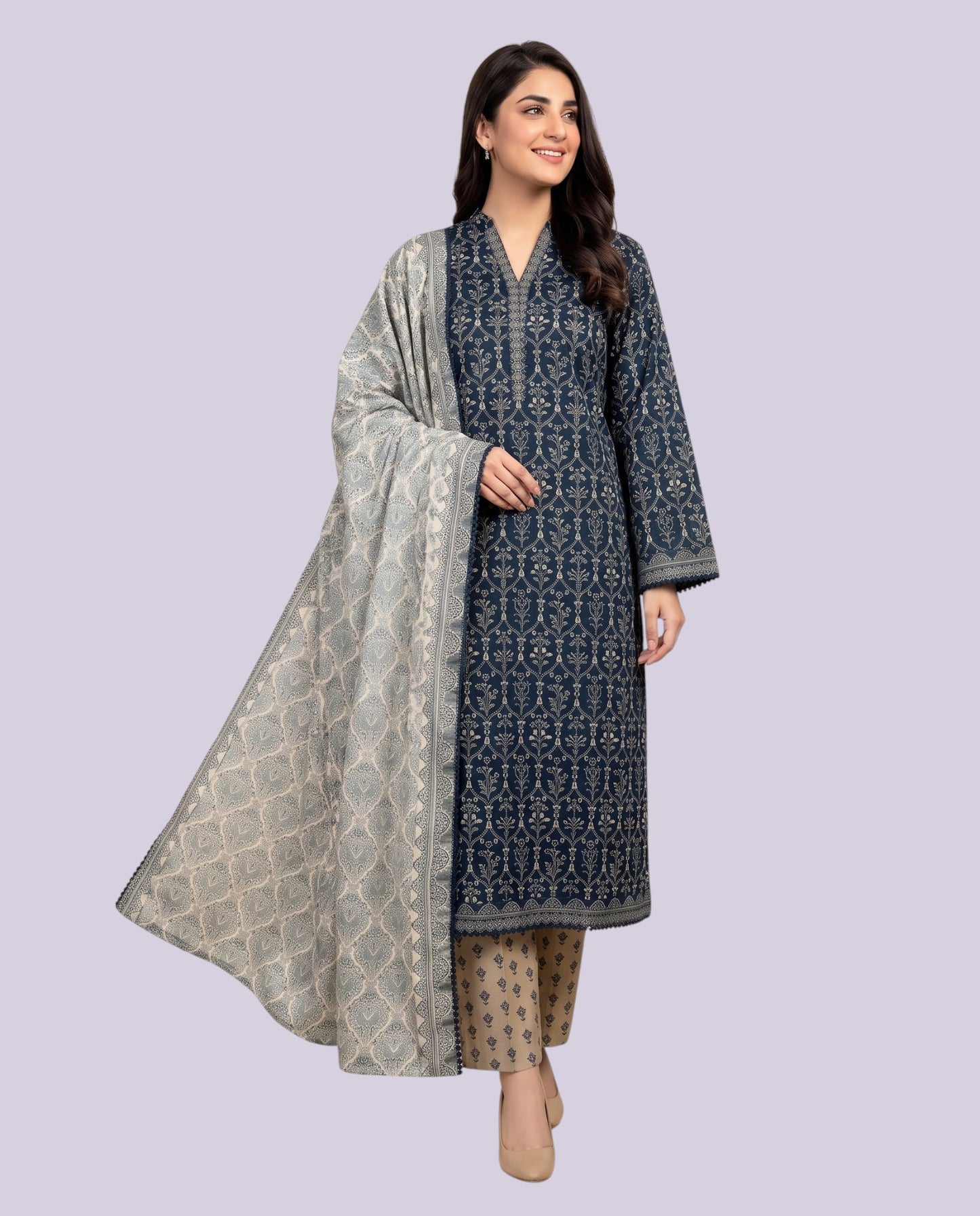 Tawakkal Women's 3 Piece Stitched Printed Suit – Premium Ready-to-Wear Collection