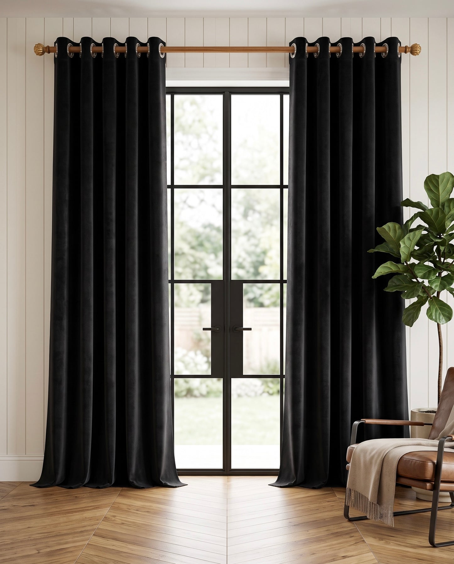 Black 8 Ring Curtain – Premium Ready-to-Hang Eyelet Curtain Panel