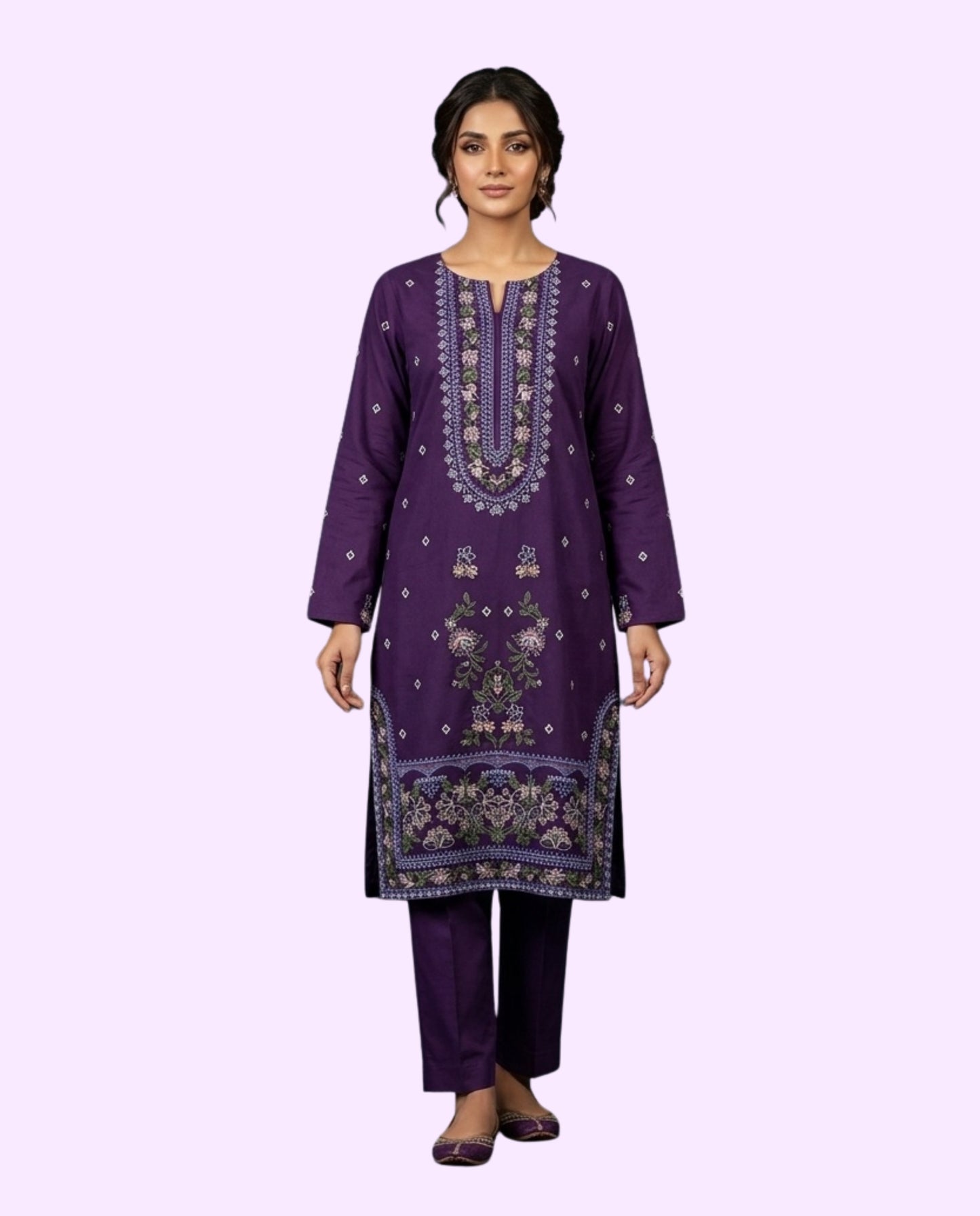 Sapphire Luxury 2 Piece Embroidered Stitched Suit – Premium Ready-to-Wear