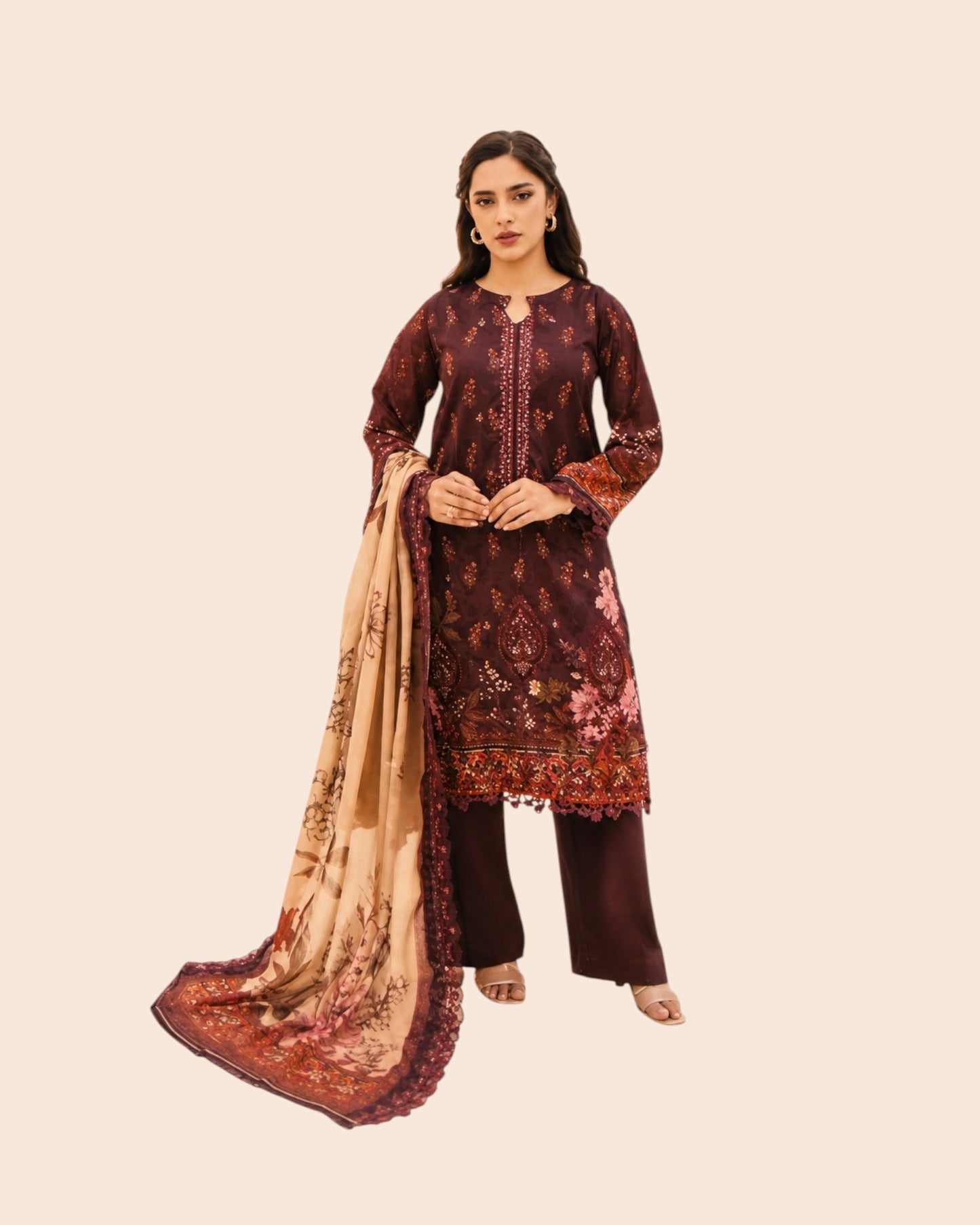 Zesh Luxury 3 Piece Embroidered Lawn Unstitched Suit