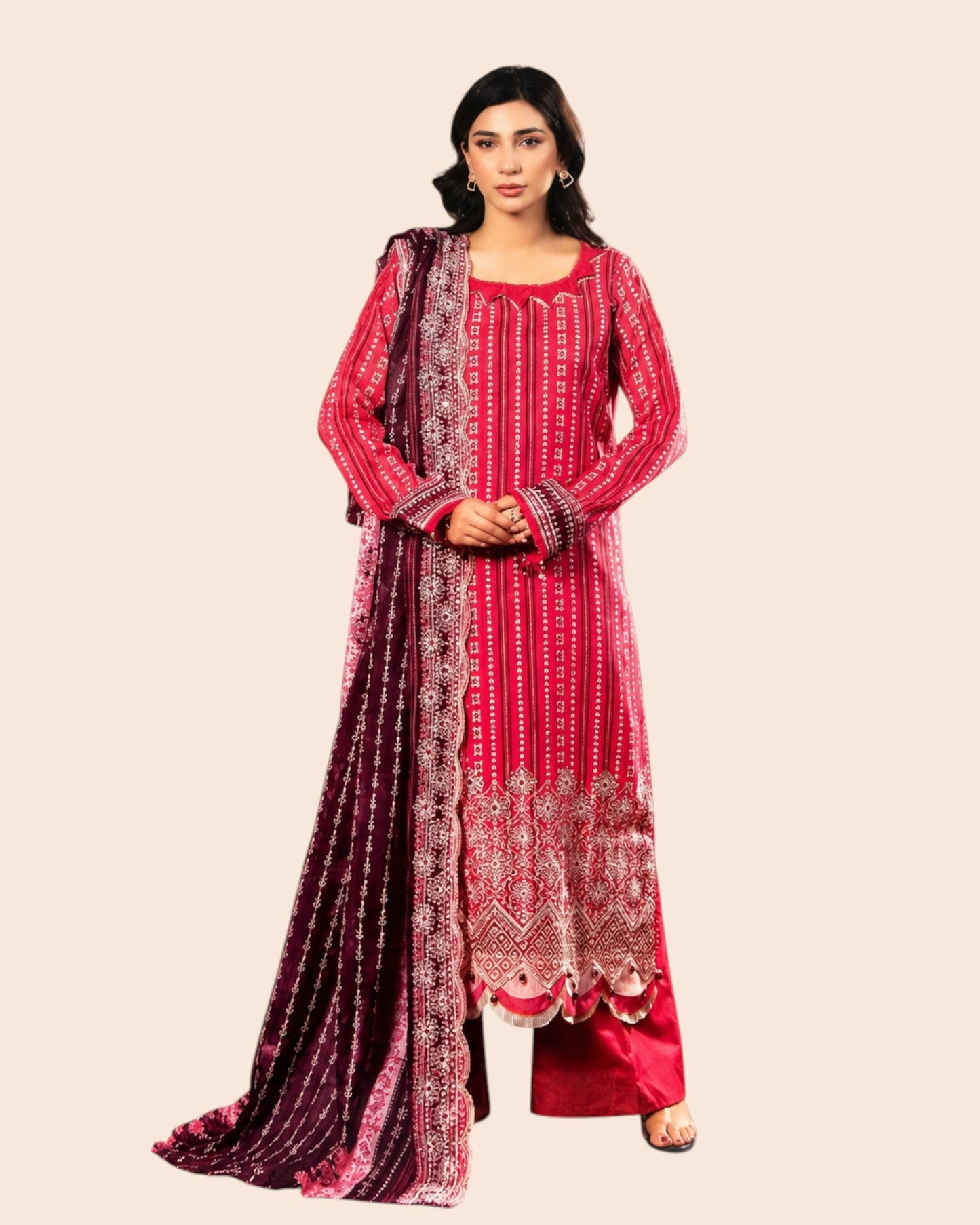 Zesh Luxury 3 Piece Embroidered Lawn Unstitched Suit