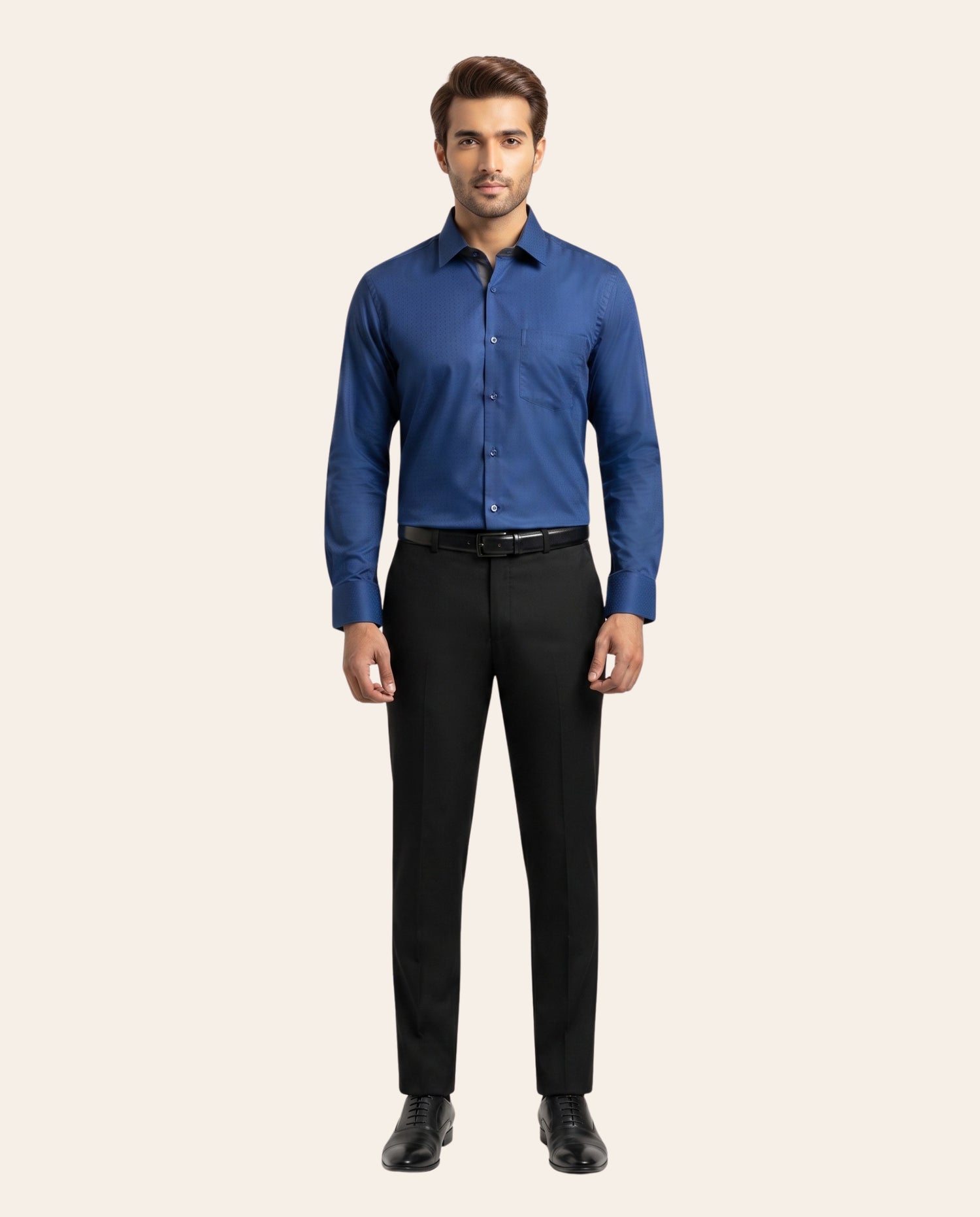 Blue Dress Shirt – Classic Fit Formal Long Sleeve Button-Down Shirt