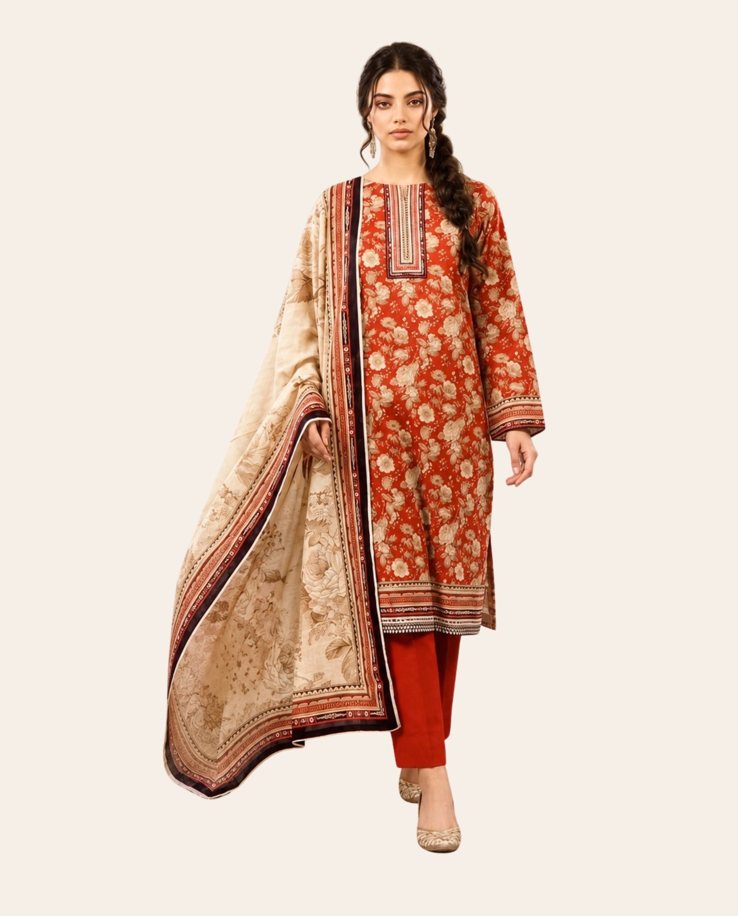 Regalia Textiles Salina Dobby 3 Piece Unstitched Printed Suit – Premium Summer Collection