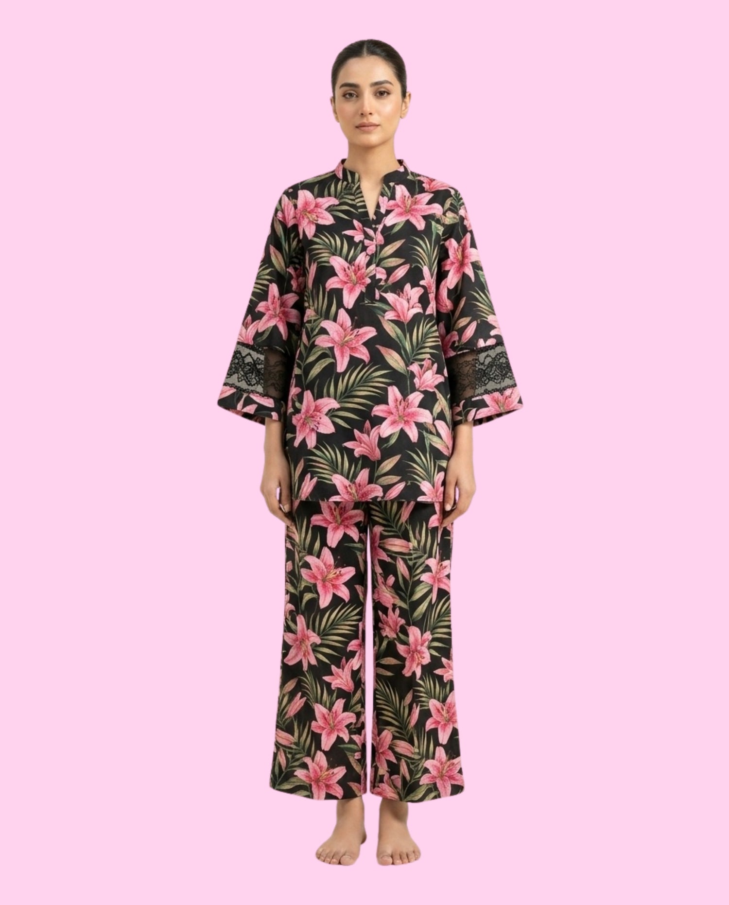 Zahra 2 Piece Stitched Printed Linen Suit – Premium Ready-to-Wear