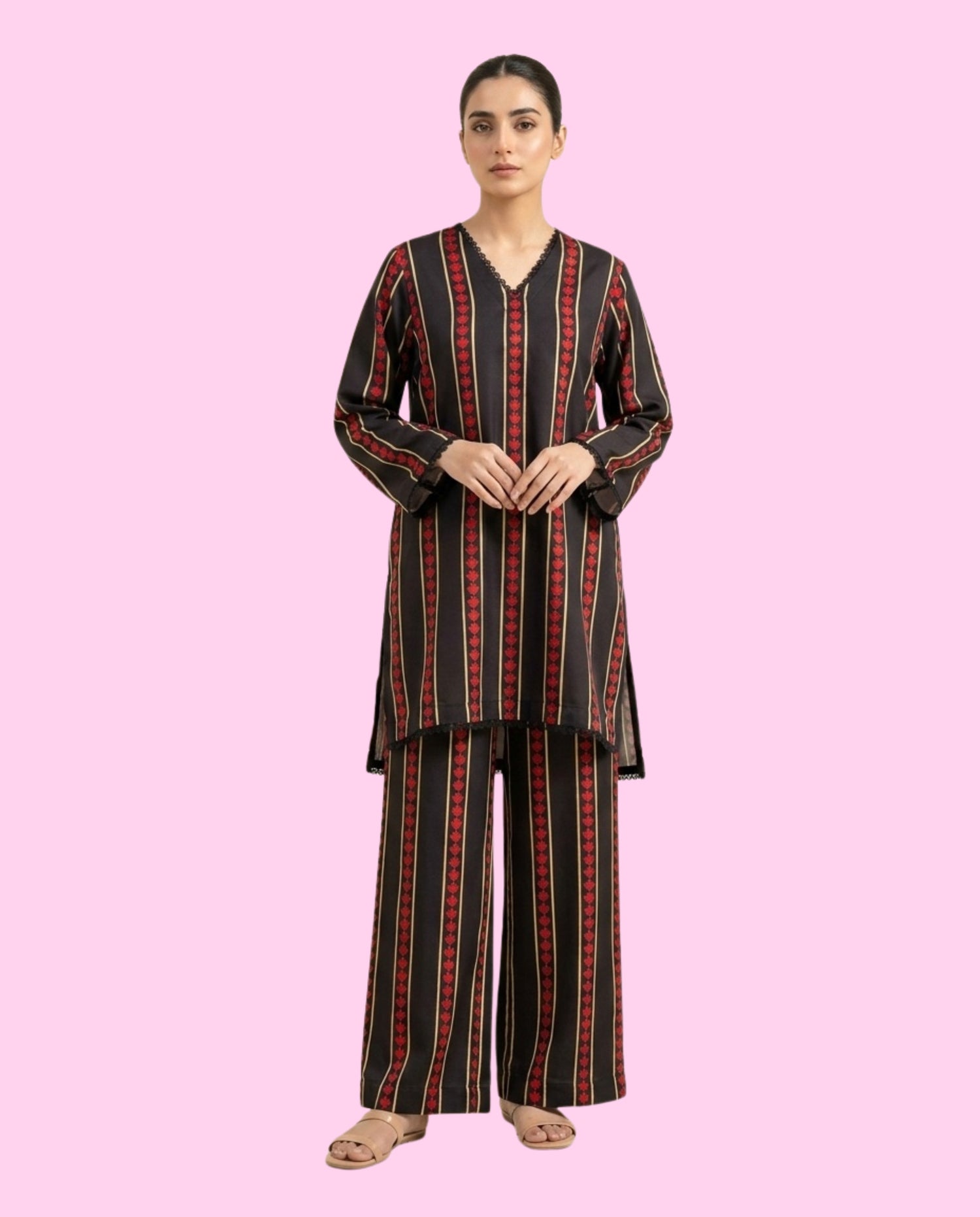 Alkaram 2 Piece Stitched Printed Co-Ord Set – All-Over Print