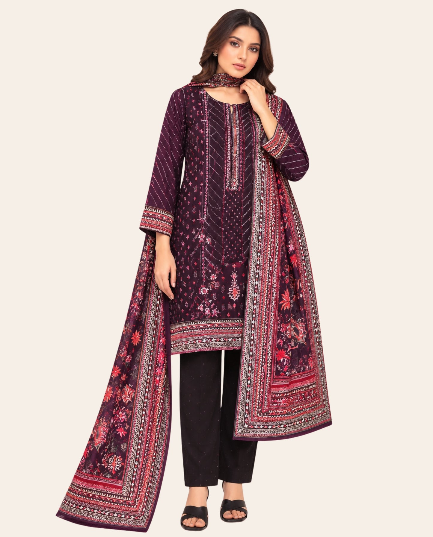 Firdous Premium Prints 3 Piece Unstitched Printed Lawn Suit – Summer Collection