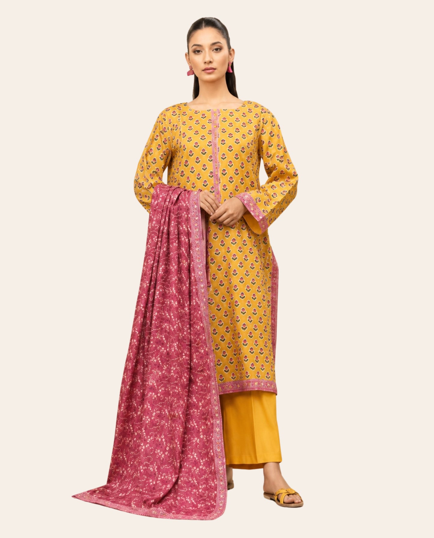 Orient 3 Piece Unstitched Printed Lawn Suit – Premium Women's Summer Collection