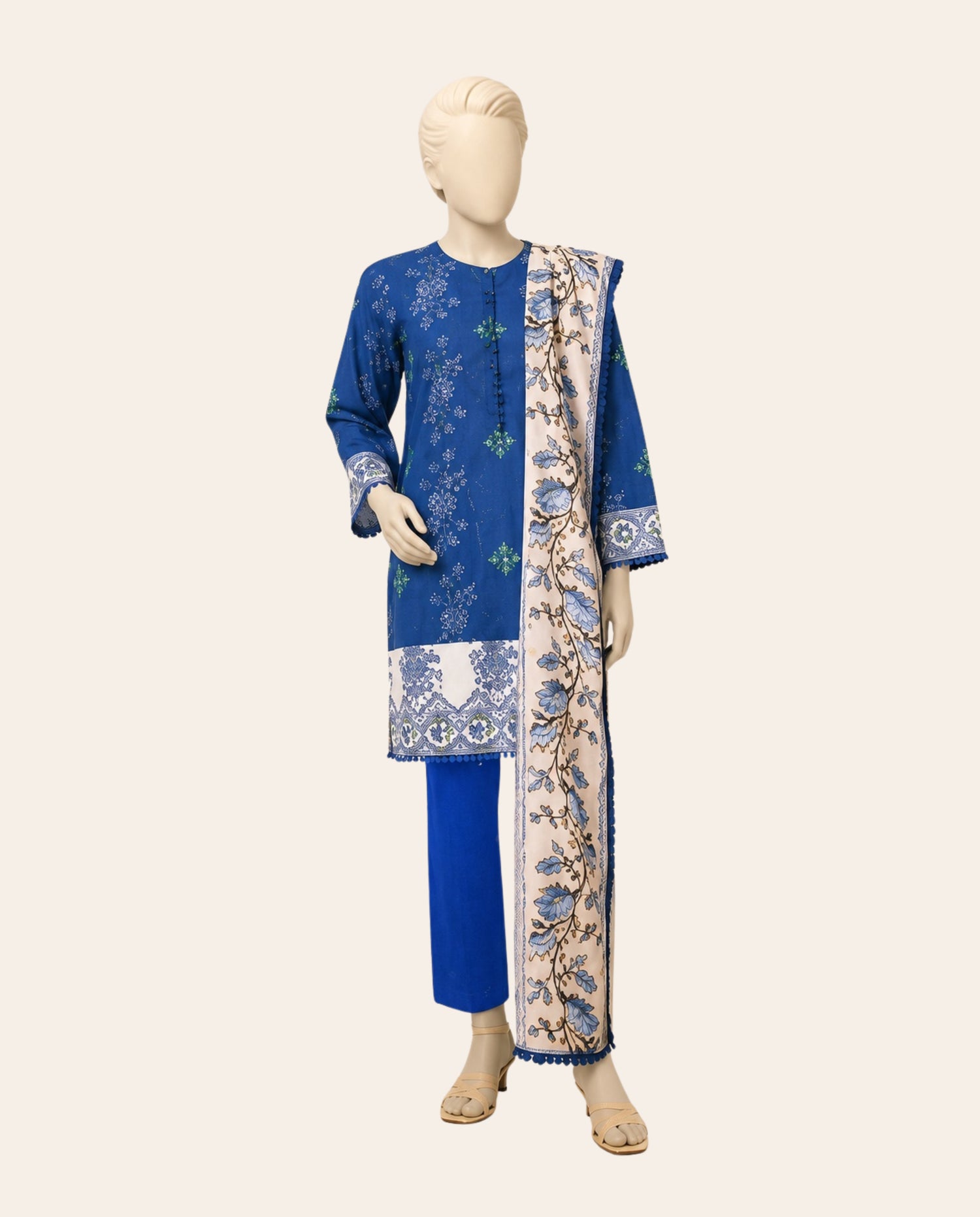 J. 3 Piece Unstitched Printed Lawn Suit – Summer Collection