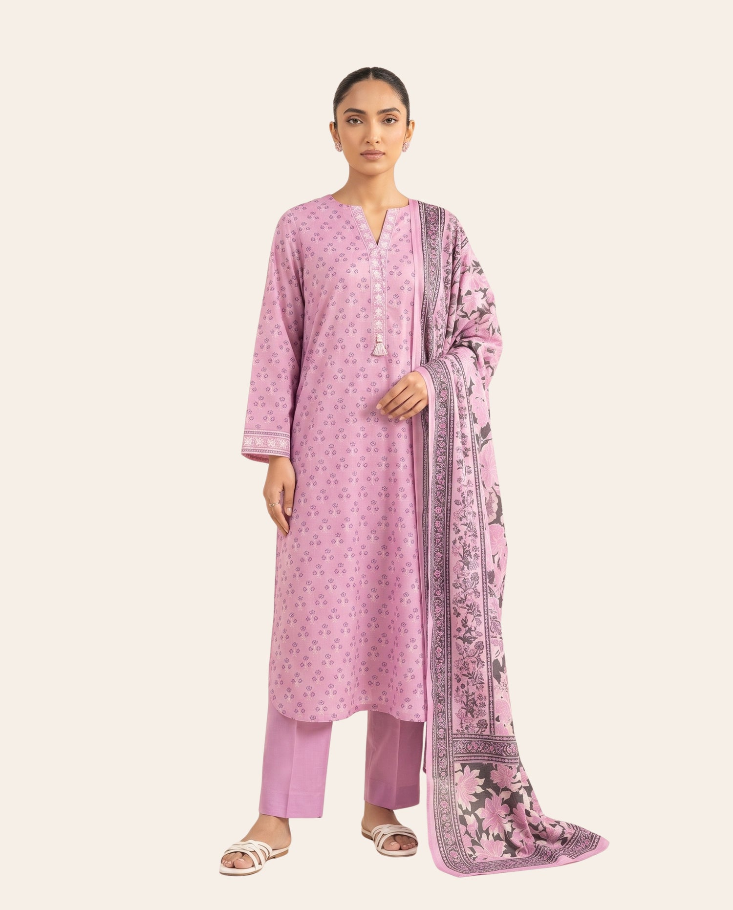 Alkaram 3 Piece Unstitched Printed Lawn Suit – Premium Women's Summer Collection