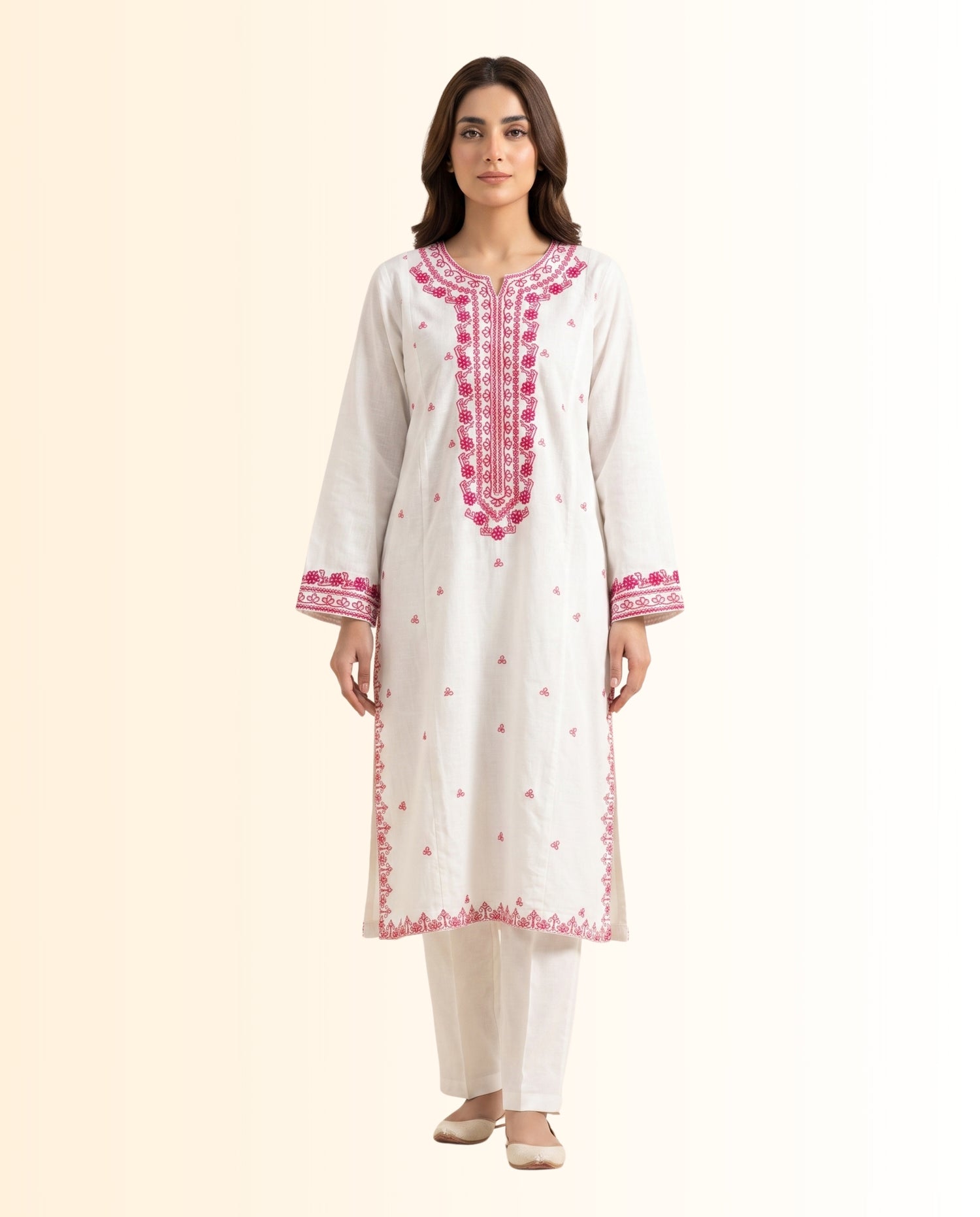 ETHNC 2 Piece Luxe  – Embroidered Shirt & Solid Trouser