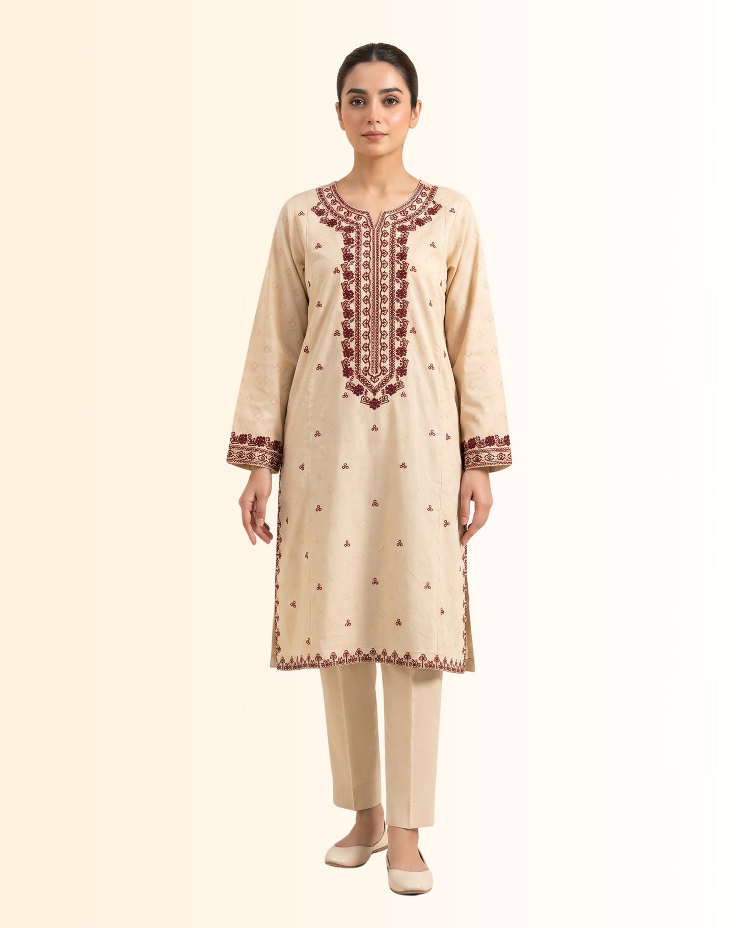 ETHNC 2 Piece Luxe  – Embroidered Shirt & Solid Trouser