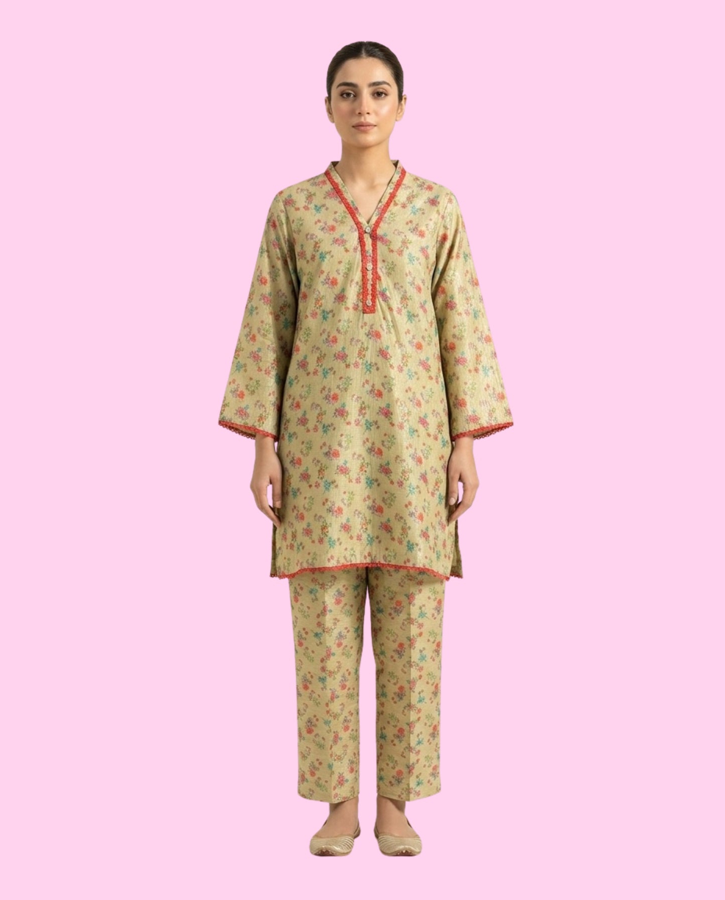 Khaadi 2 Piece Stitched Printed Suit – All-Over Print Ready-to-Wear