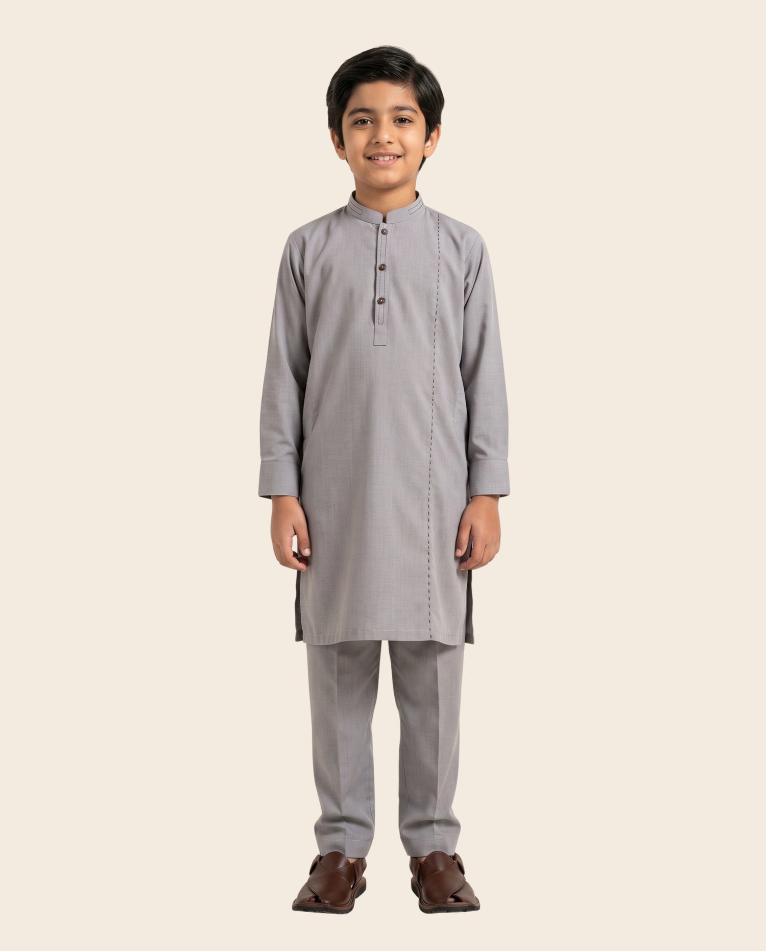 Firdous Premium Wash & Wear boys stitched shalwar kameez featuring a classic Pakistani design with matching kameez and shalwar for Eid, weddings, and everyday wear.