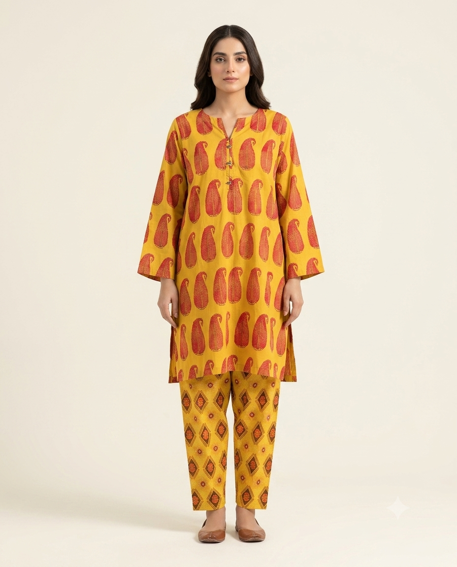 Khaadi 2 Piece Stitched Printed Suit – All-Over Print Ready-to-Wear