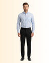 Blue and White Checkered Dress Shirt – Classic Fit Formal Long Sleeve Button-Down Shirt