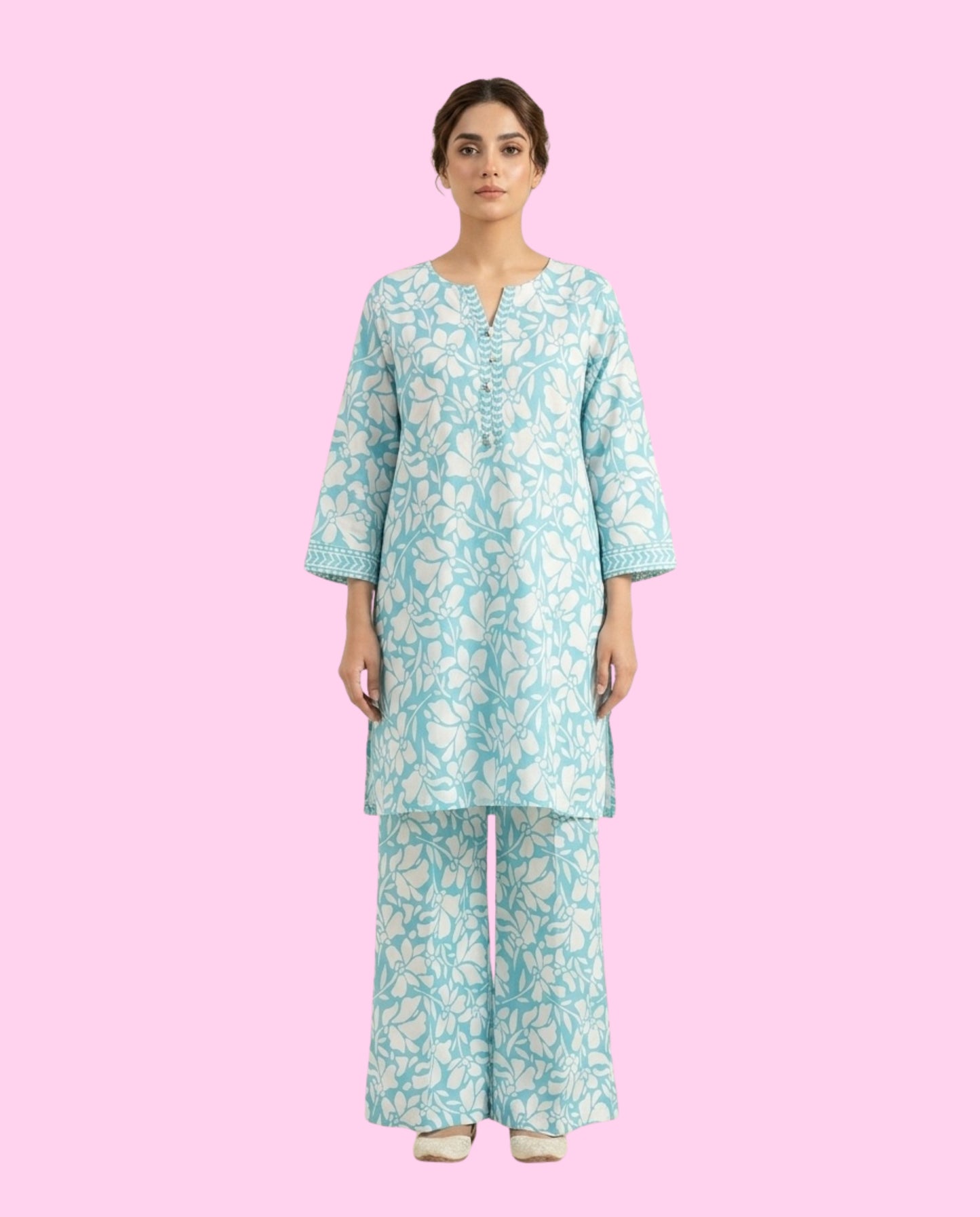 Alkaram 2 Piece Stitched Printed Co-Ord Set – All-Over Print