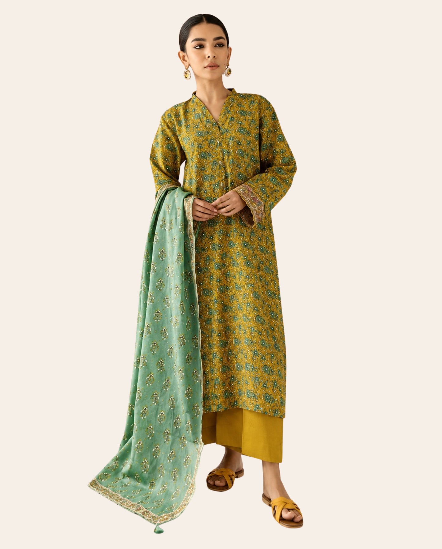 Orient 3 Piece Unstitched Printed Lawn Suit – Premium Women's Summer Collection