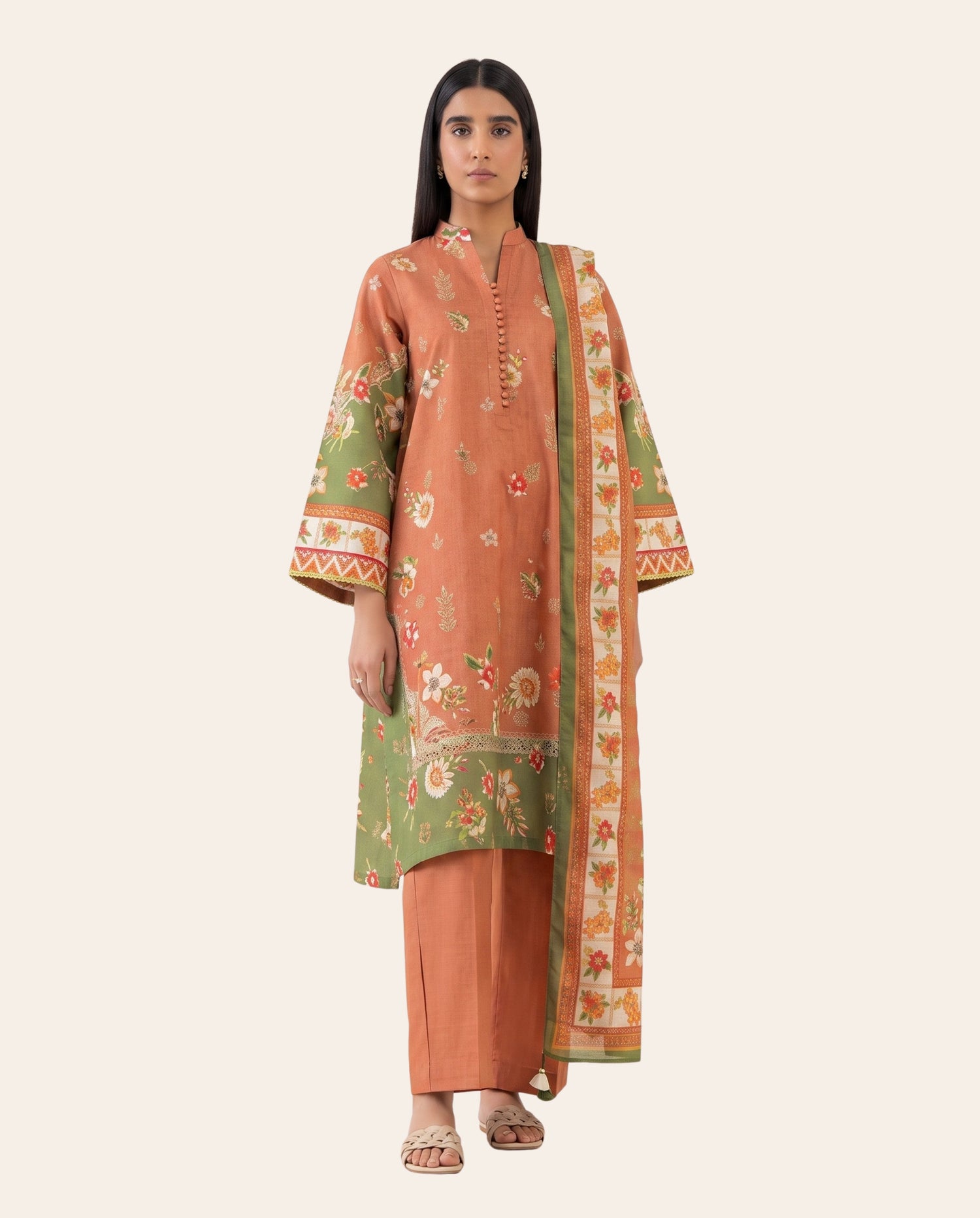 Sapphire 3 Piece Unstitched Printed Lawn Suit – Premium Women's Summer Collection