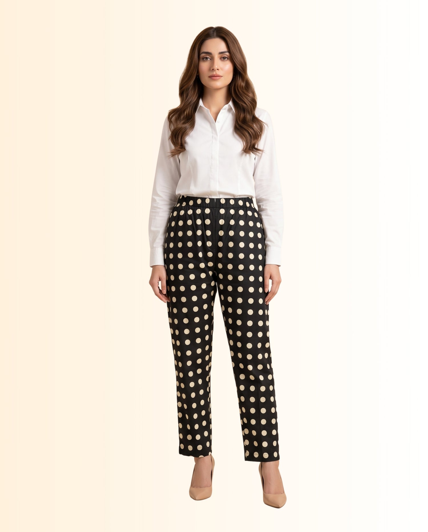 Polka dot- Prime Point Women's Stitched Lawn Trouser