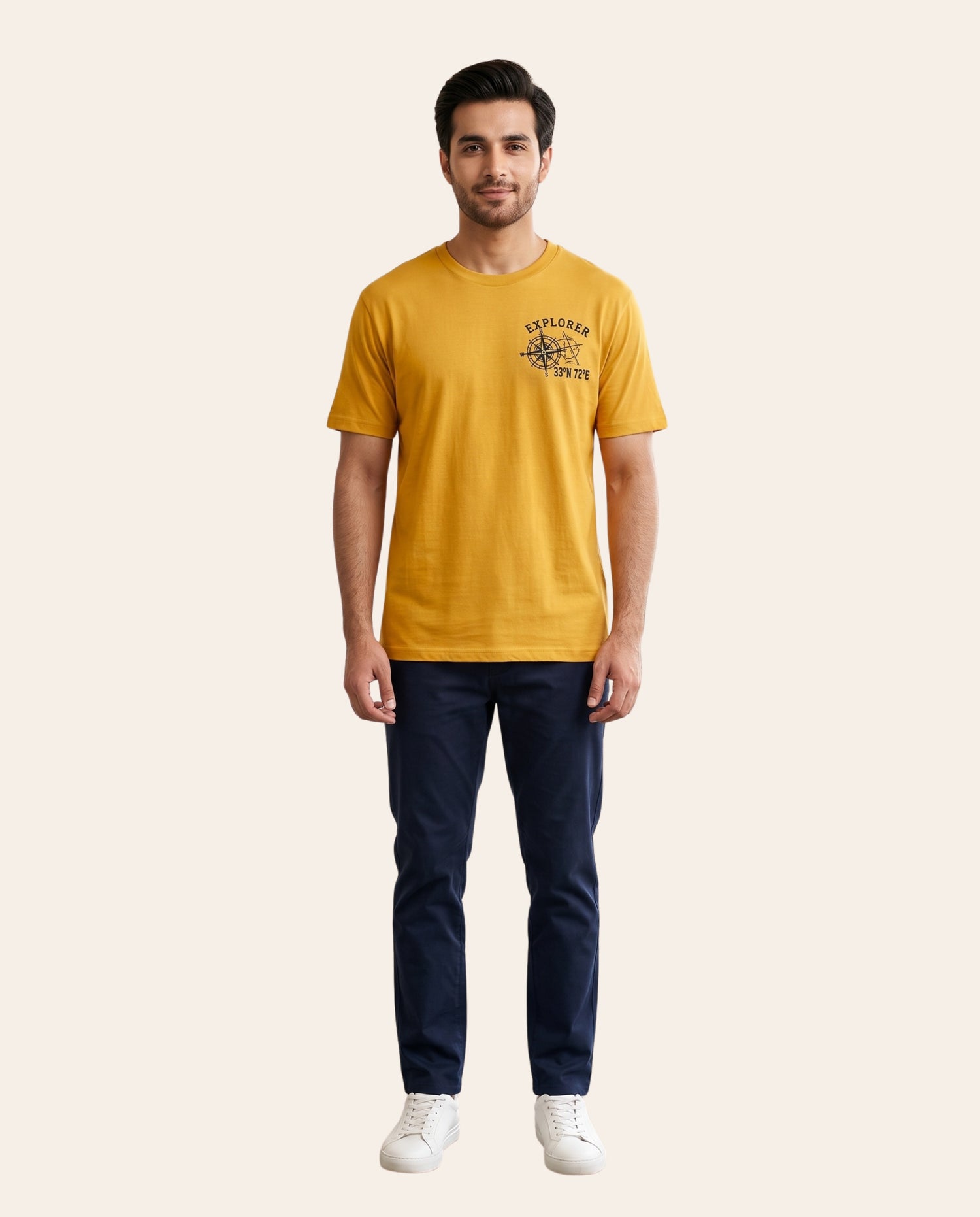 Yellow T-Shirt – Soft Cotton Casual Crew Neck Half Sleeve Tee