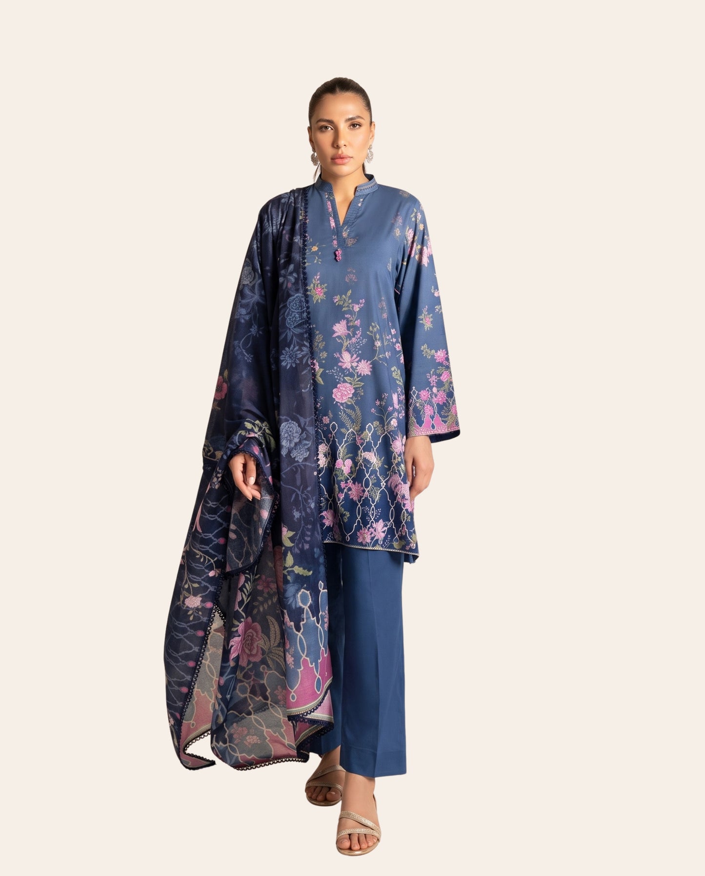 Regalia Textiles Salina Dobby 3 Piece Unstitched Printed Suit – Premium Summer Collection