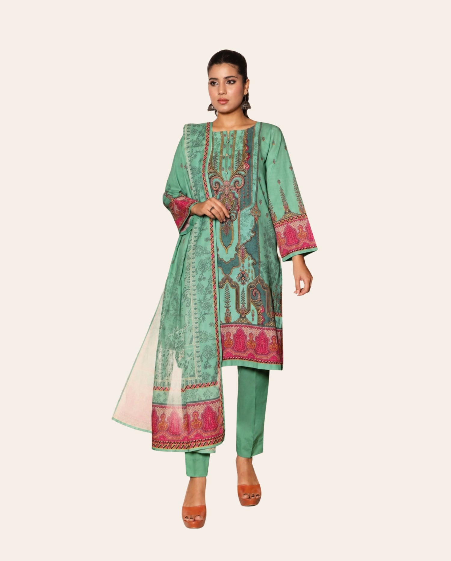 Firdous Premium Prints 3 Piece Unstitched Printed Lawn Suit – Summer Collection
