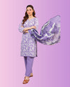 Regalia Pret women's 3-piece stitched printed suit featuring a printed shirt, matching trousers, and coordinated dupatta for casual and everyday wear.
