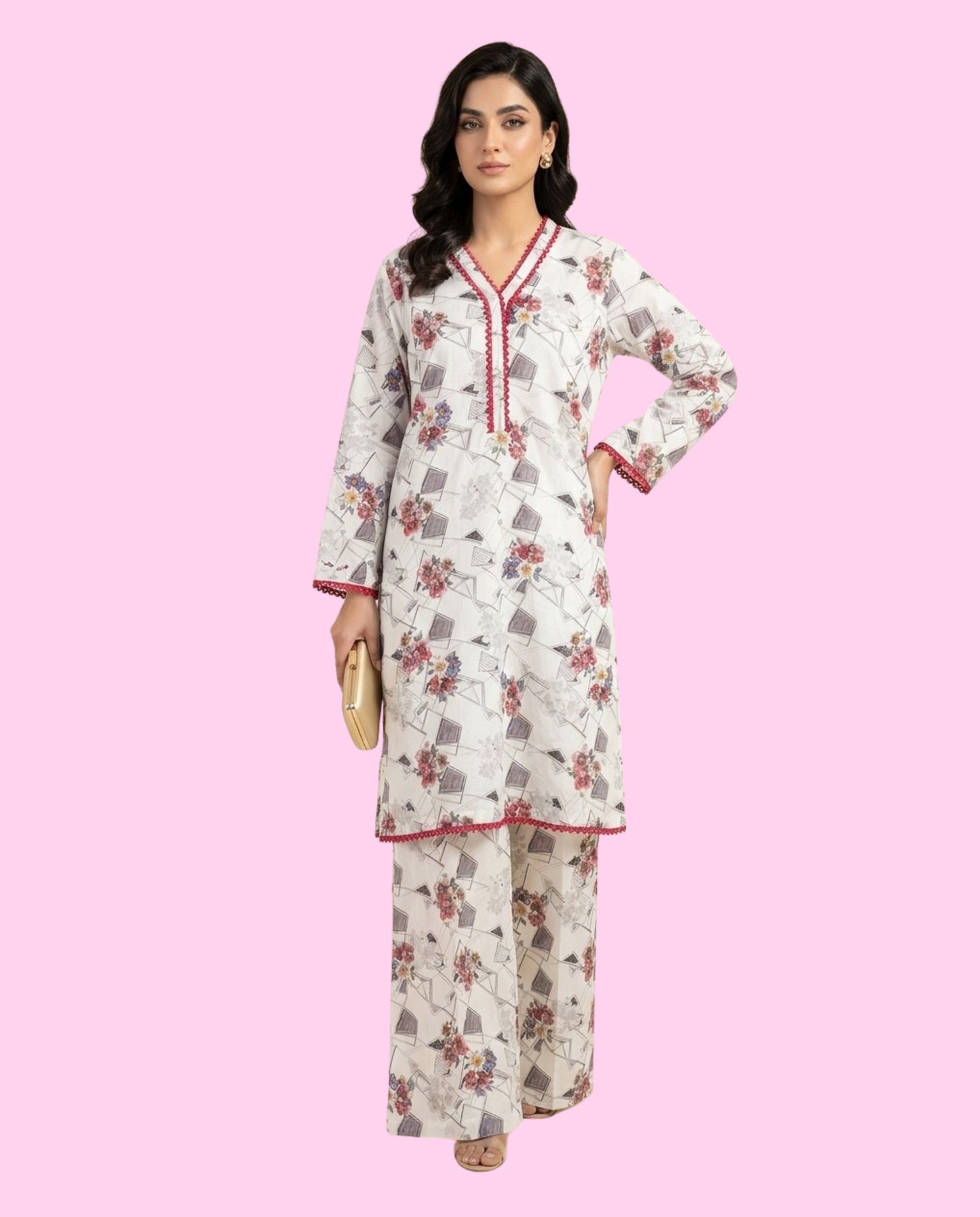 REGALIA 2 Piece Stitched Printed Suit – Ready-to-Wear Casual Dress