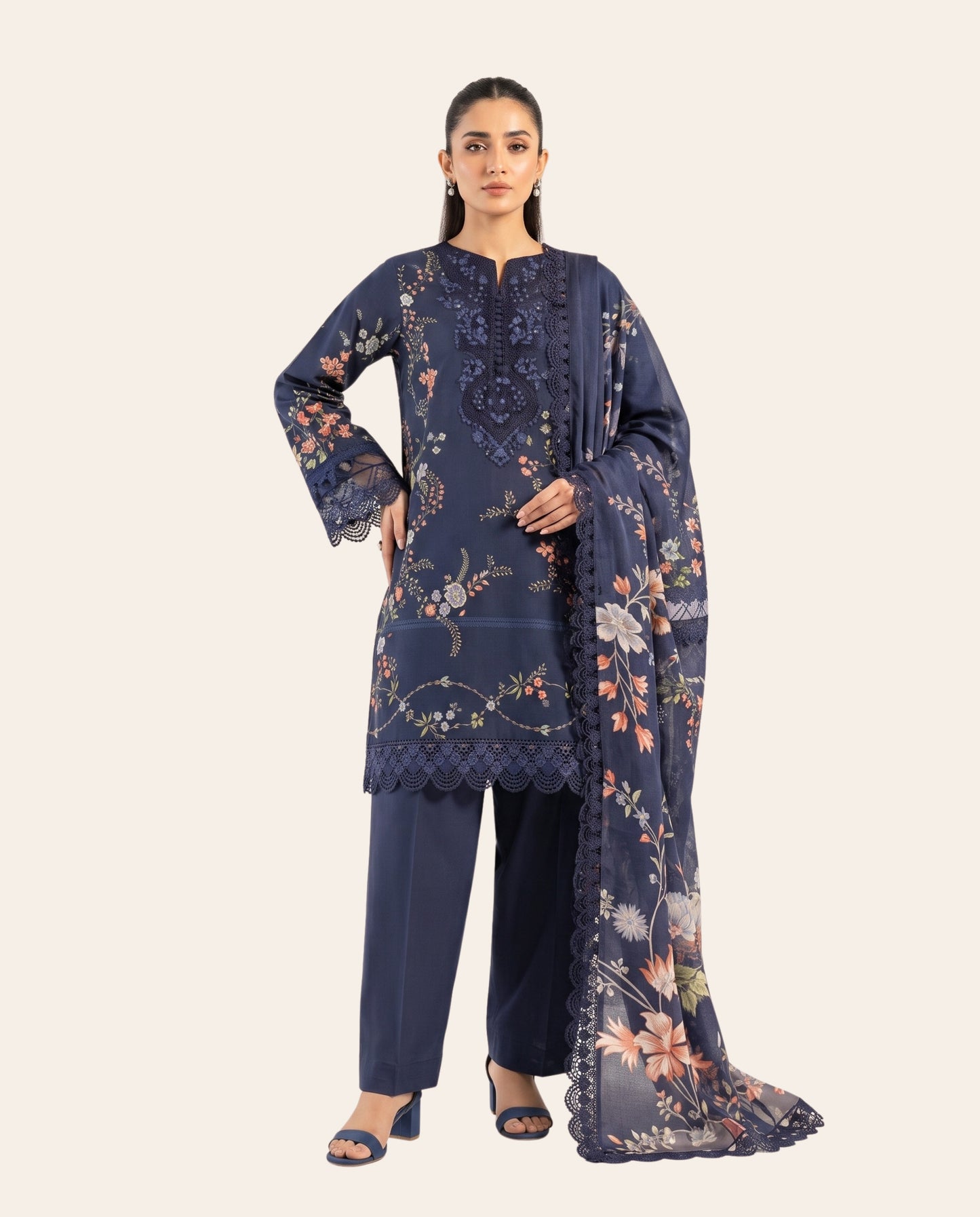 Maria B. 3 Piece Unstitched Printed Lawn Suit – Premium Prints