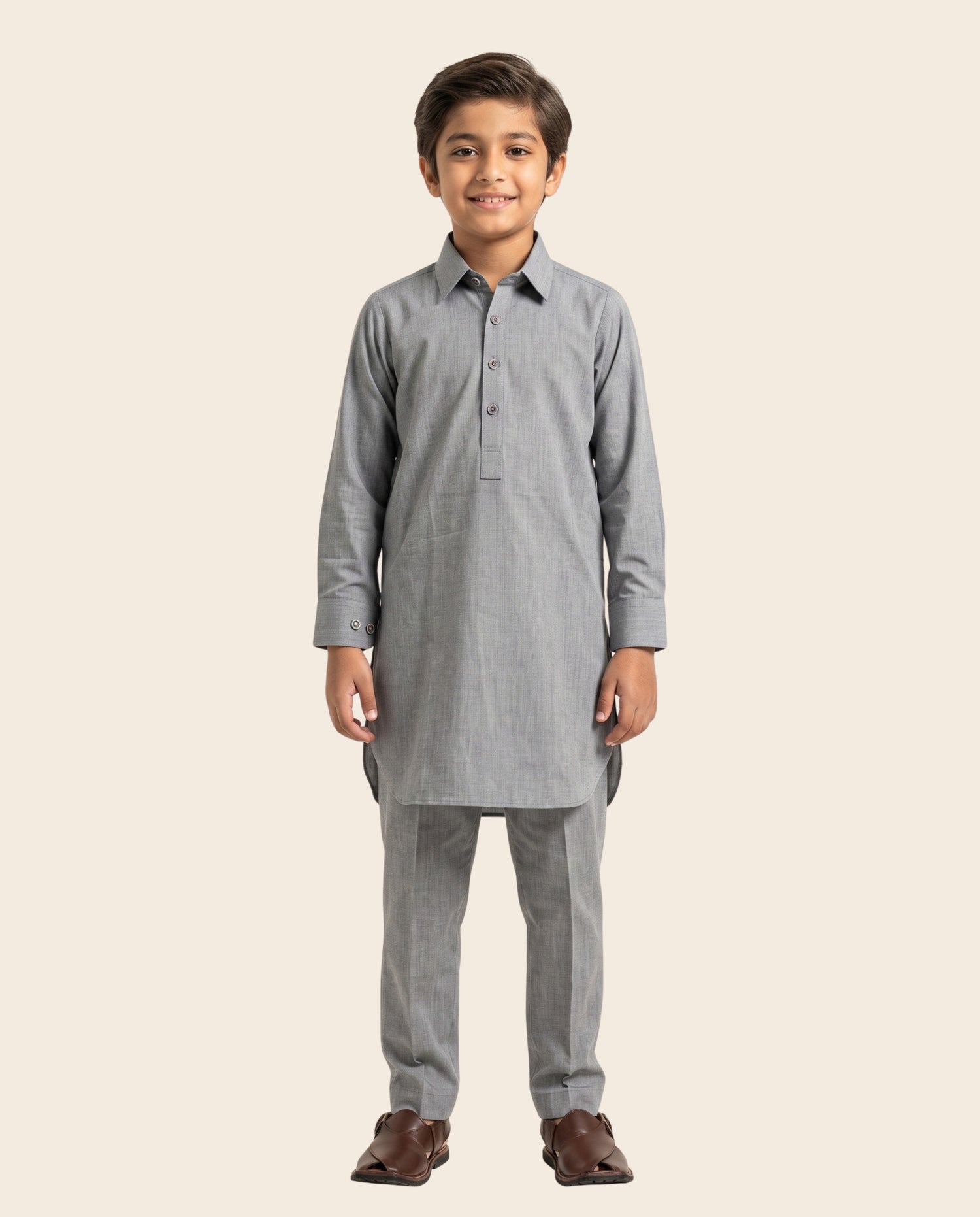 Firdous Premium Wash & Wear boys stitched shalwar kameez featuring a classic Pakistani design with matching kameez and shalwar for Eid, weddings, and everyday wear.